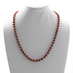 Red Jadeite Jade Necklace Certified Untreated