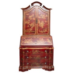 Red Japanned Bureau Bookcase