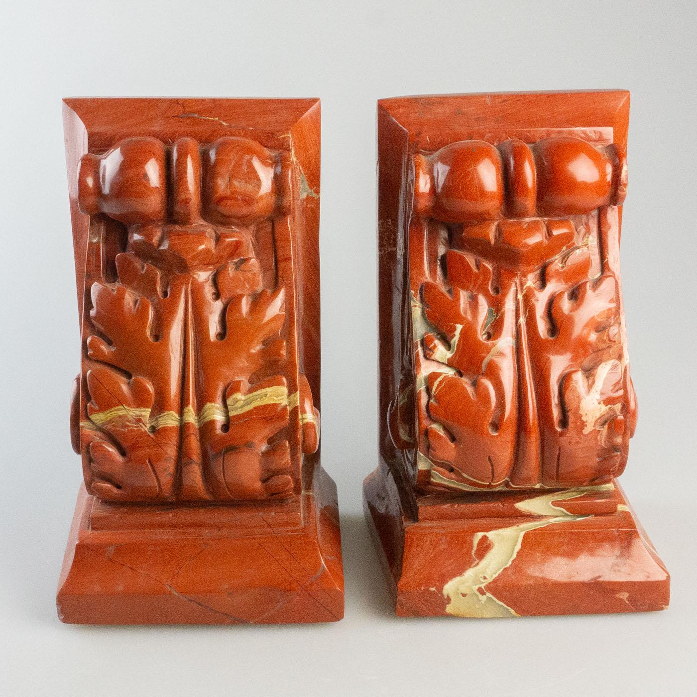 Stone Red Jasper Bookends For Sale