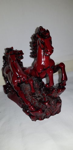 Red Jasper natural stone  Hand Carved Horses