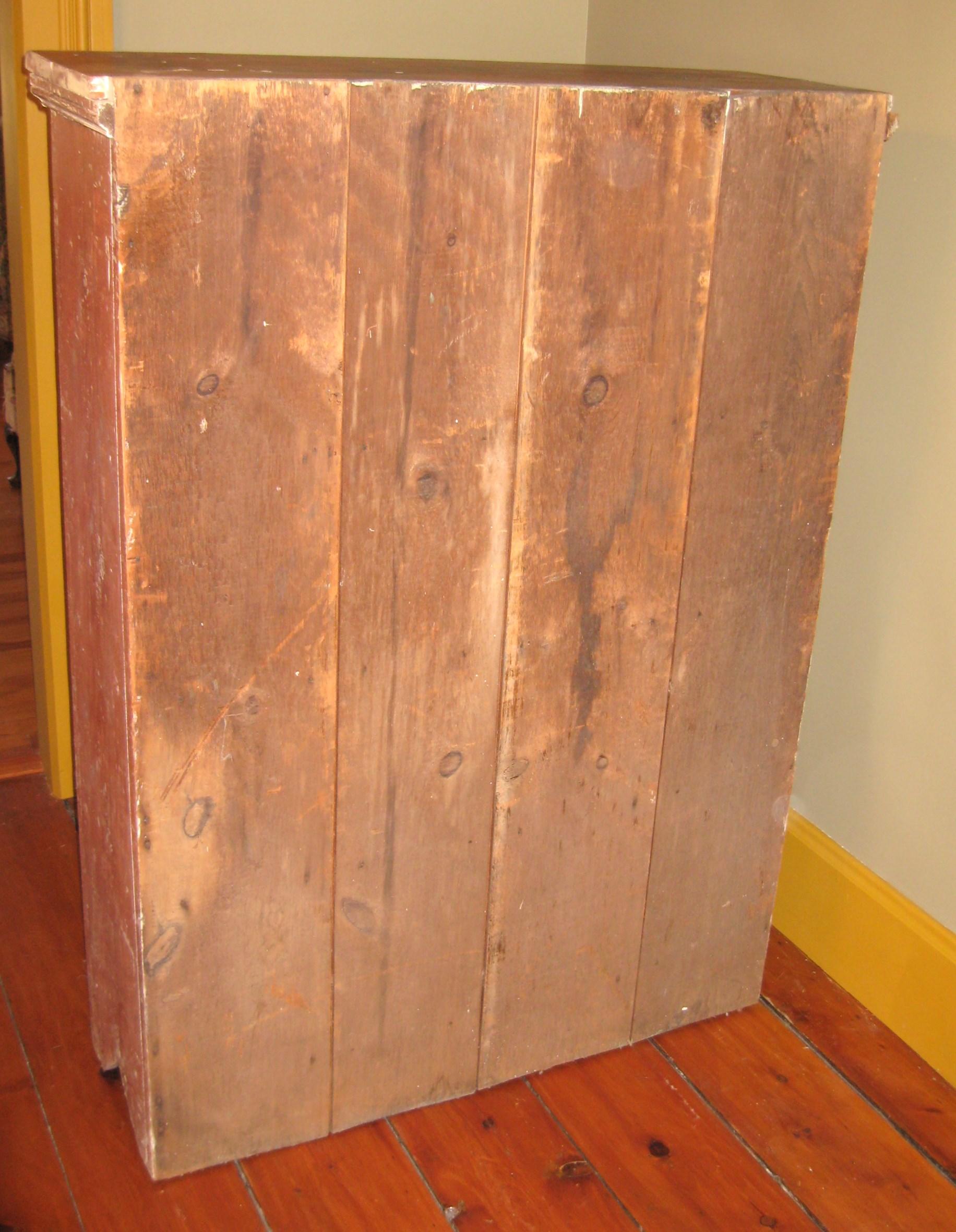 Red Jelly Cupboard One-Door Primitive Pine Cabinet Farmhouse Chic For Sale 2
