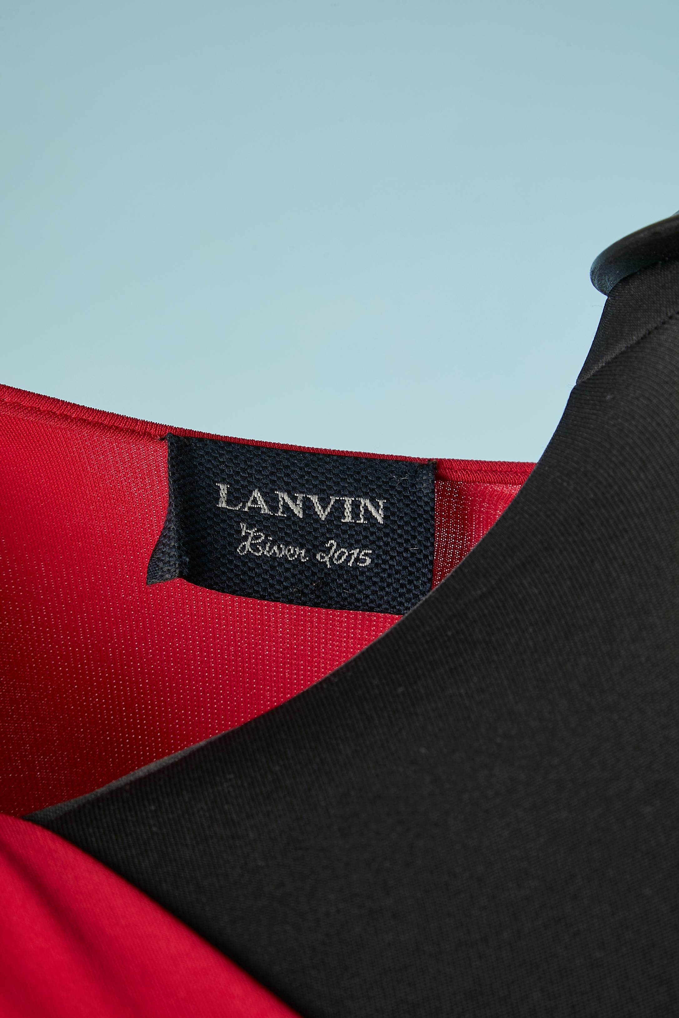 Red jersey cocktail dress draped in the front Lanvin par Alber Elbaz FW 2015 For Sale 3