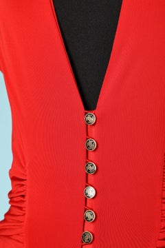 Rotes drapiertes Cocktailkleid aus Jersey Roberto Cavalli