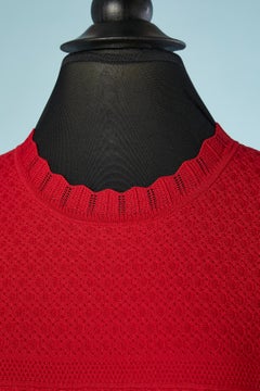 Red jersey rayon jacquard dress CH Carolina Herrera