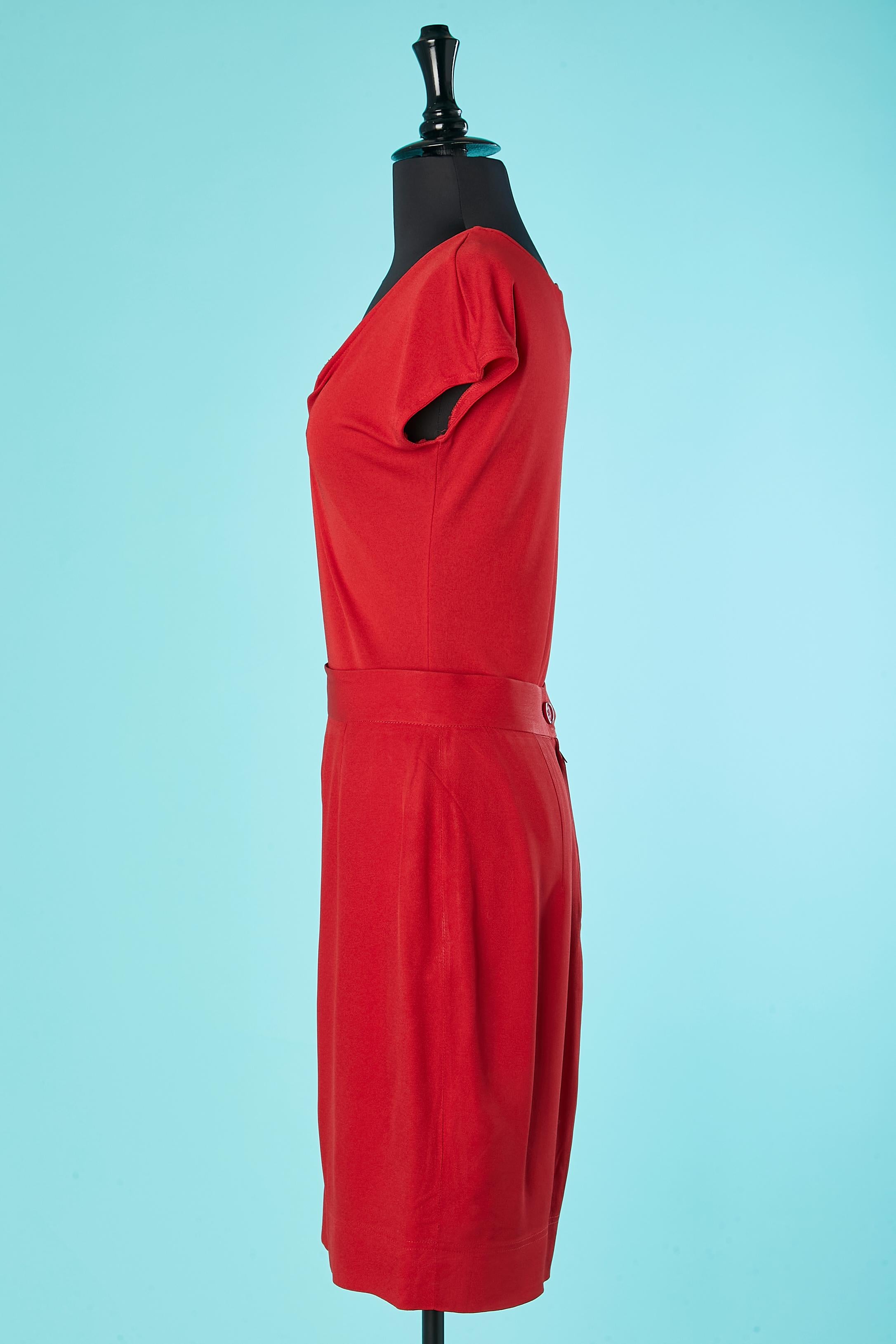 Top e gonna in jersey rosso Cheap & Chic by Moschino In condizioni ottime in vendita a Saint-Ouen-Sur-Seine, FR
