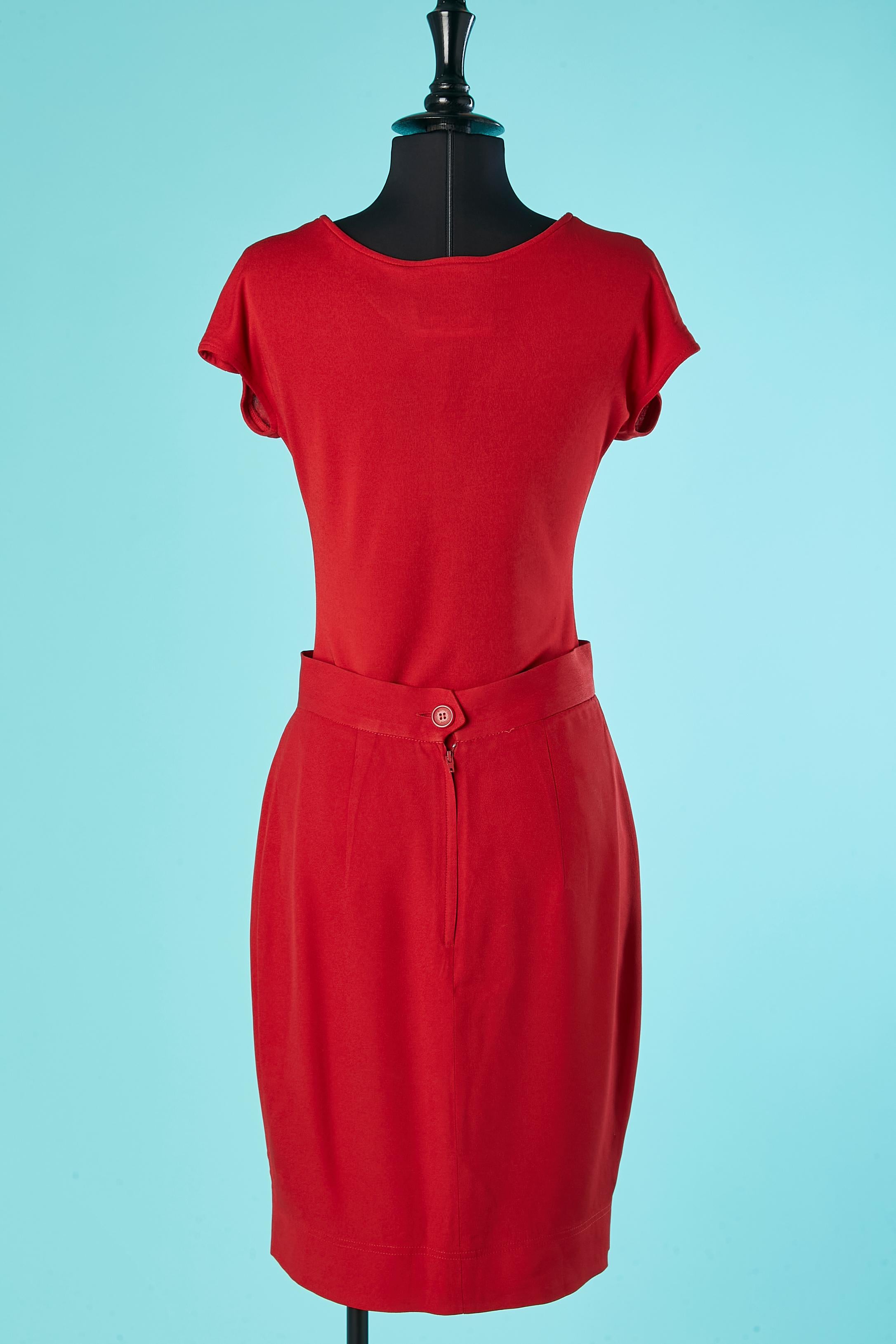 Donna Top e gonna in jersey rosso Cheap & Chic by Moschino in vendita