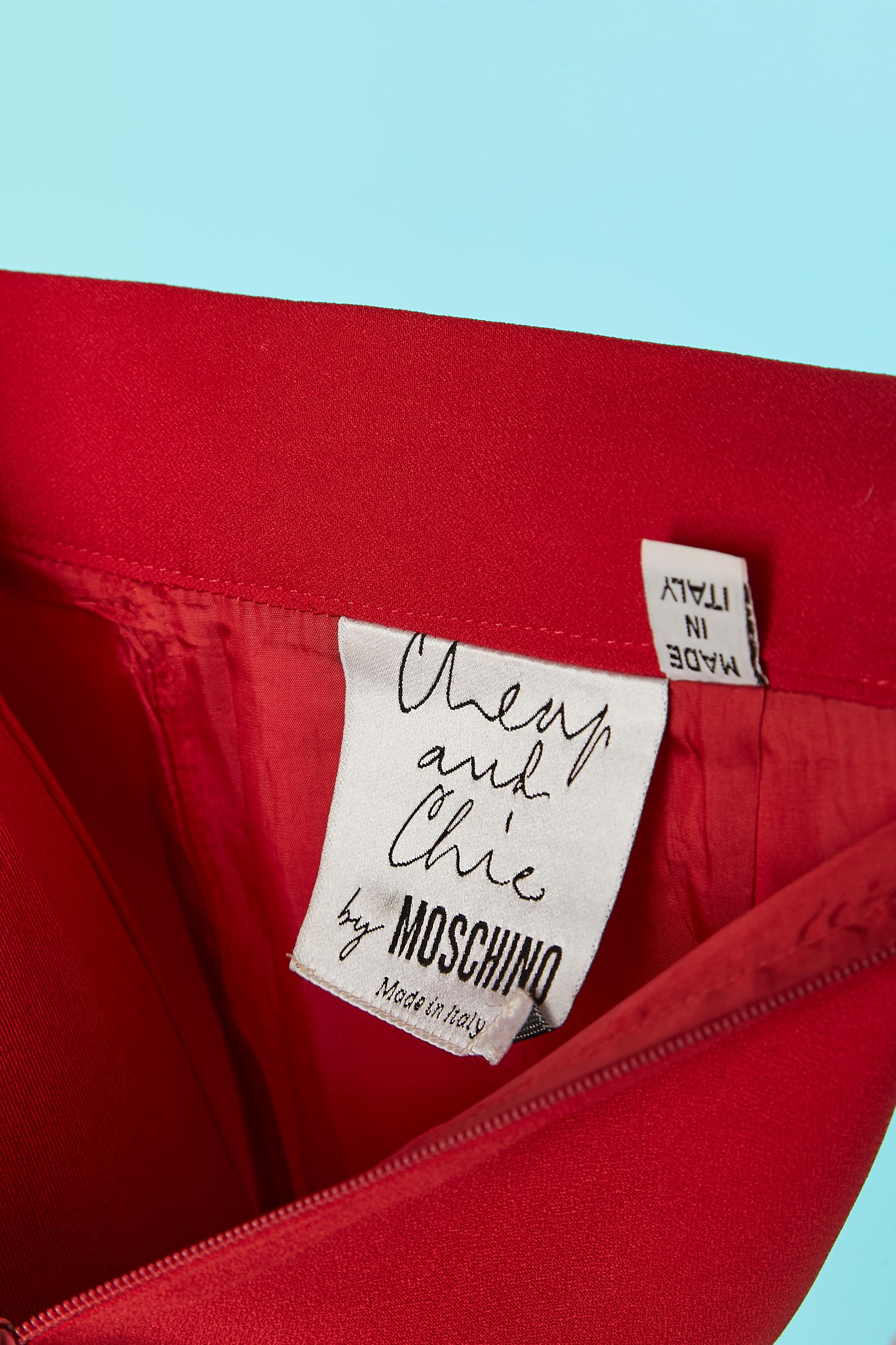 Top e gonna in jersey rosso Cheap & Chic by Moschino in vendita 3