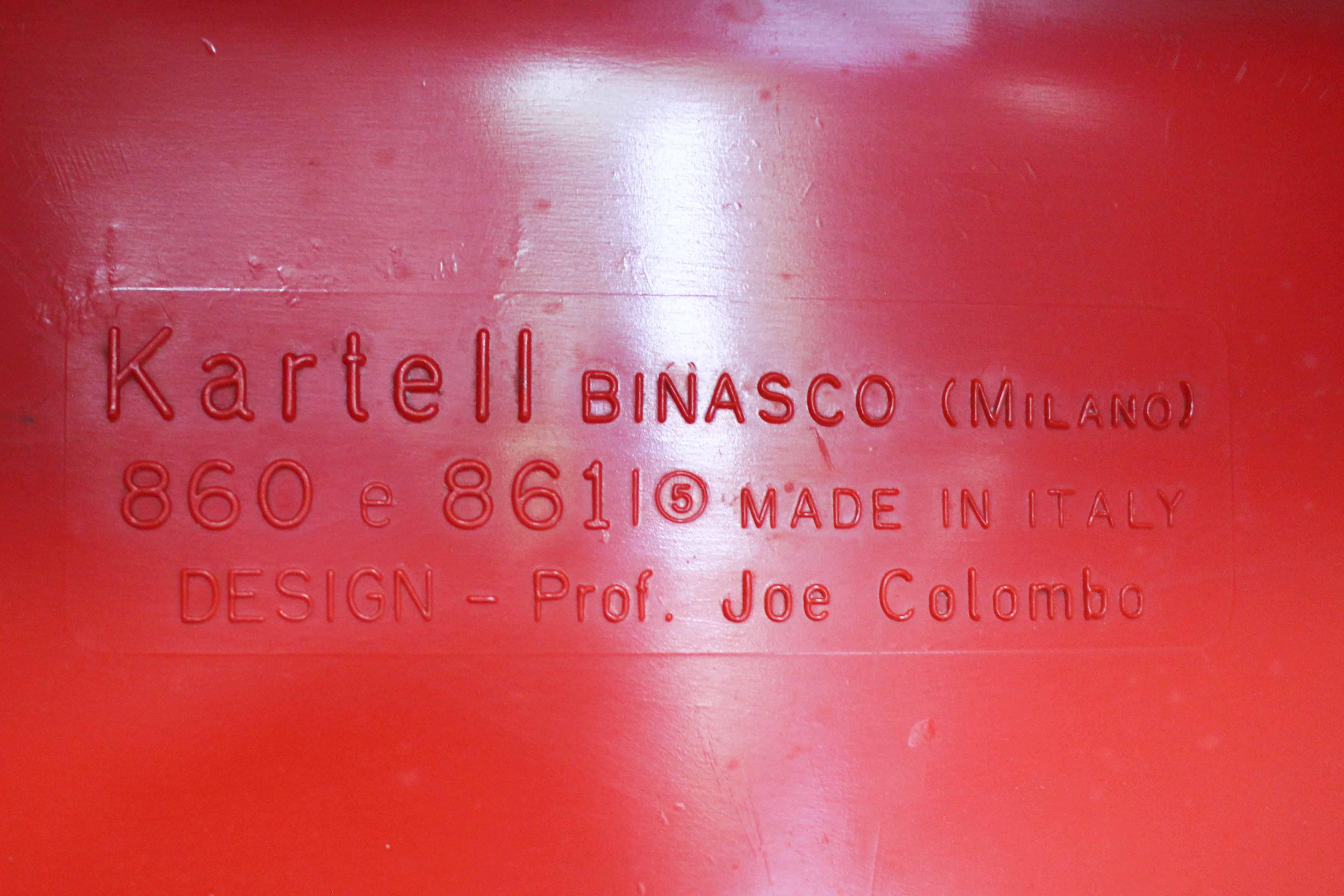 Red Joe Colombo Universale Plastic Chair by Kartell, Italy, 1967 5