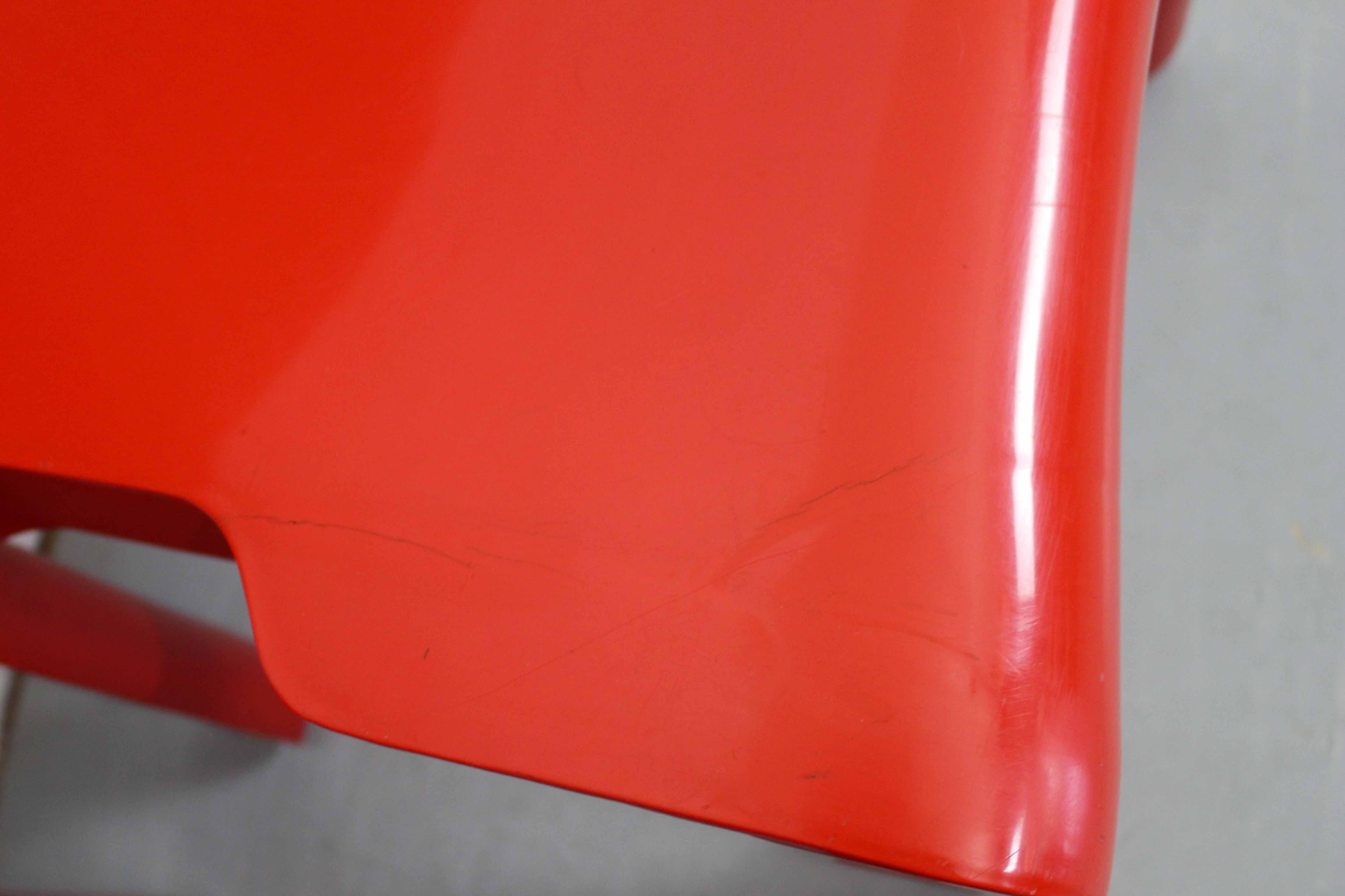 Red Joe Colombo Universale Plastic Chair by Kartell, Italy, 1967 3