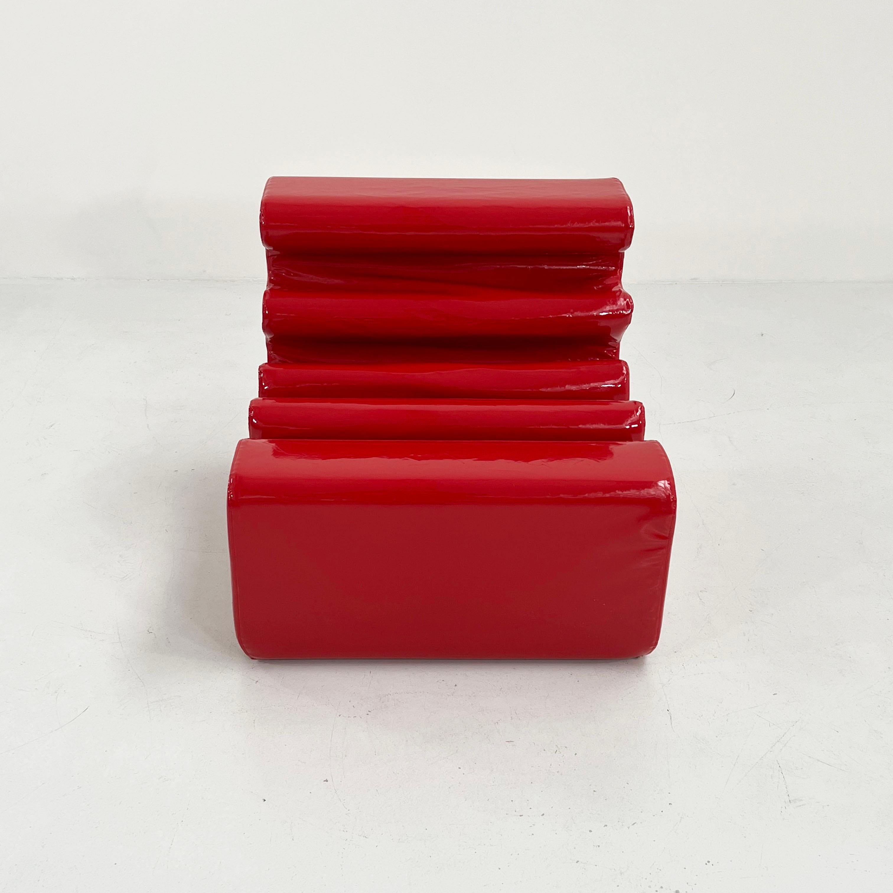 Italian Red Karelia Lounge Chair by Liisi Beckmann for Zanotta, 1960s