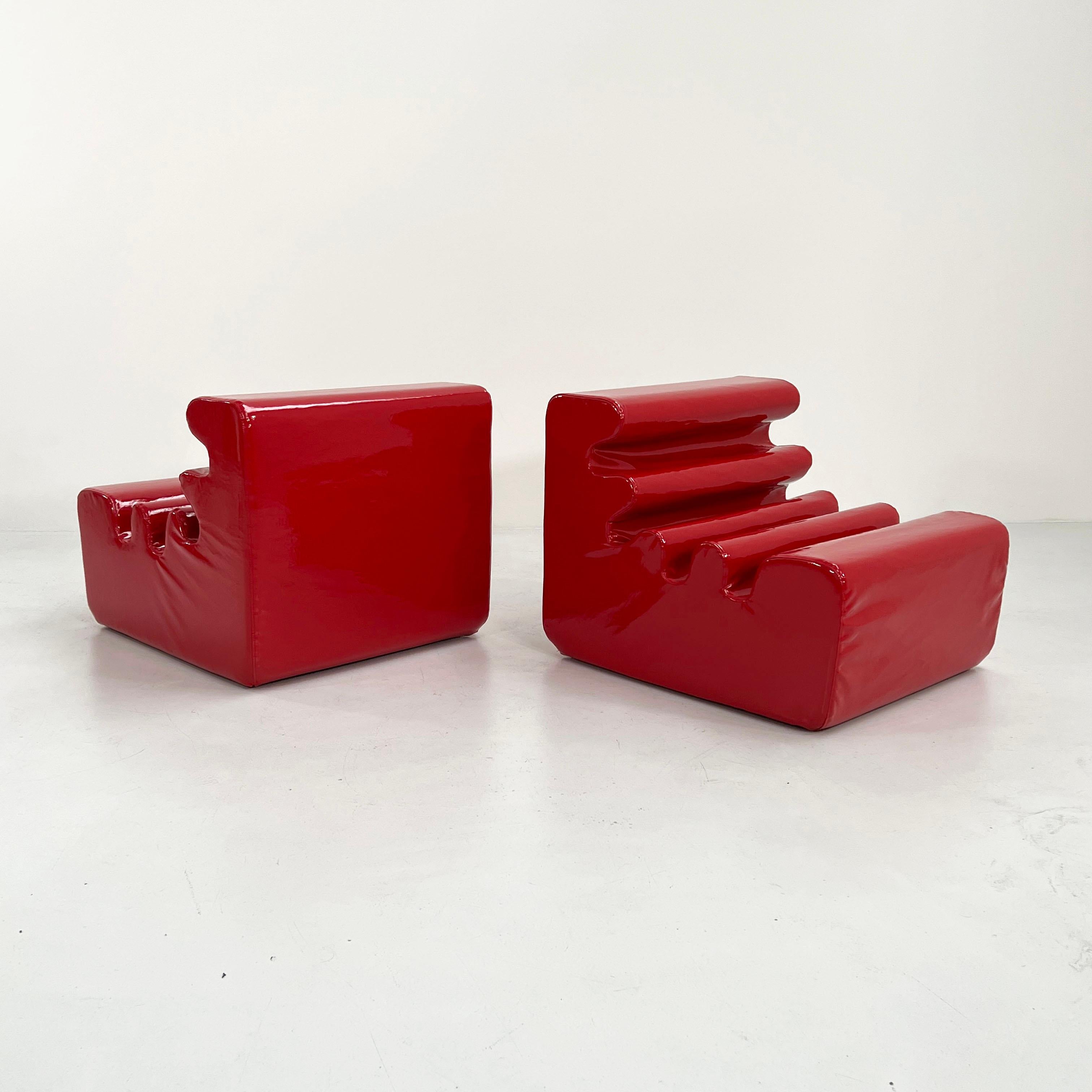 Faux Leather Red Karelia Lounge Chair by Liisi Beckmann for Zanotta, 1960s