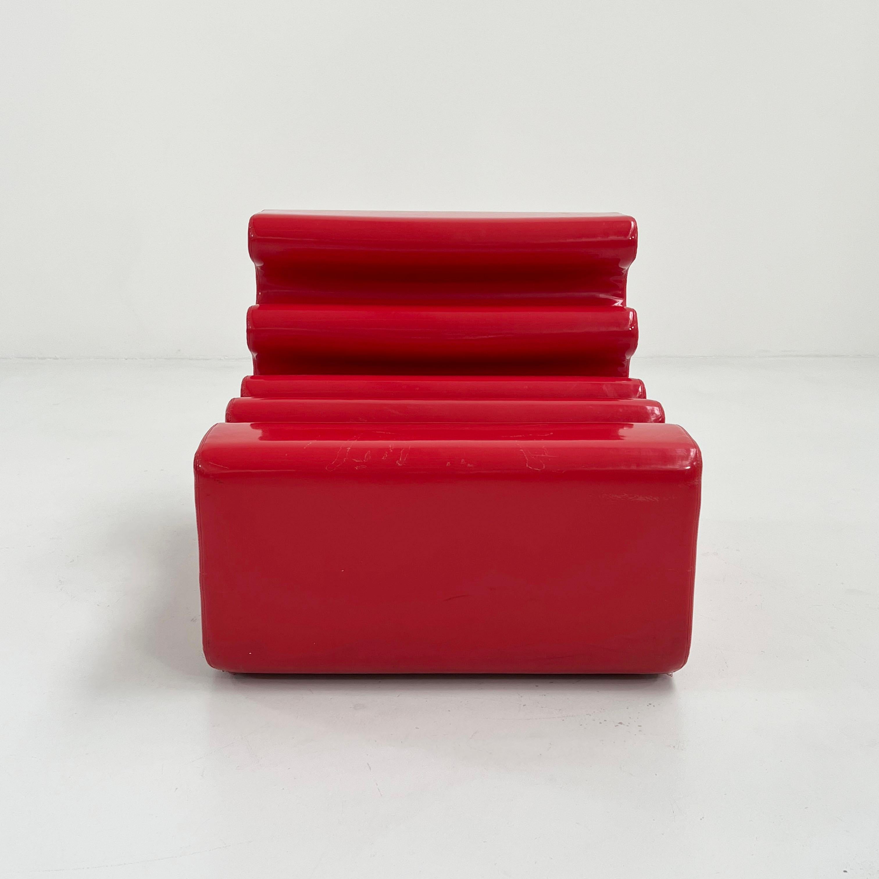 Red Karelia Lounge Chair by Liisi Beckmann for Zanotta, 1960s In Good Condition In Ixelles, Bruxelles