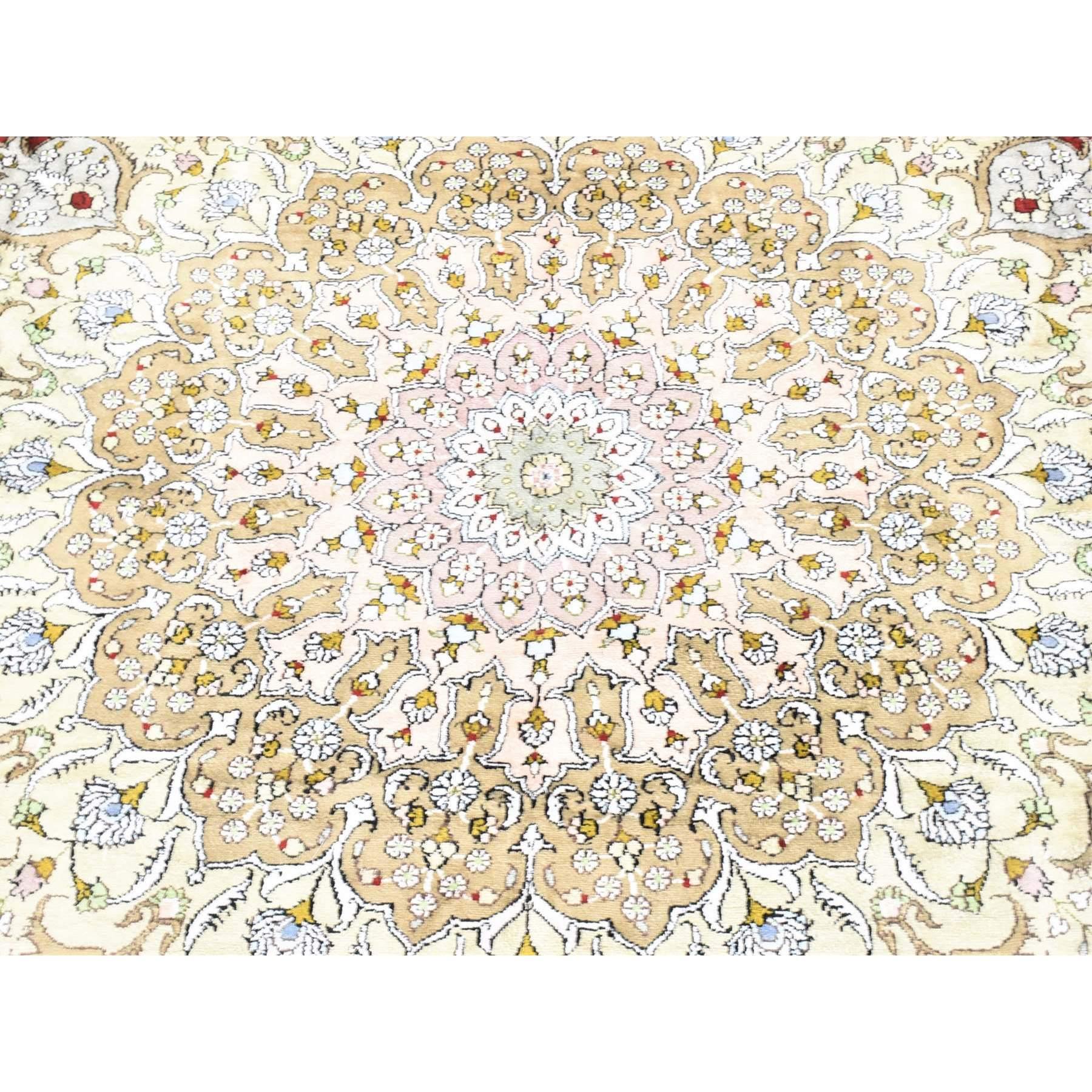 Persiano Tappeto orientale sovradimensionato Red Kashan 250 KPSI Silken annodato a mano 12'1