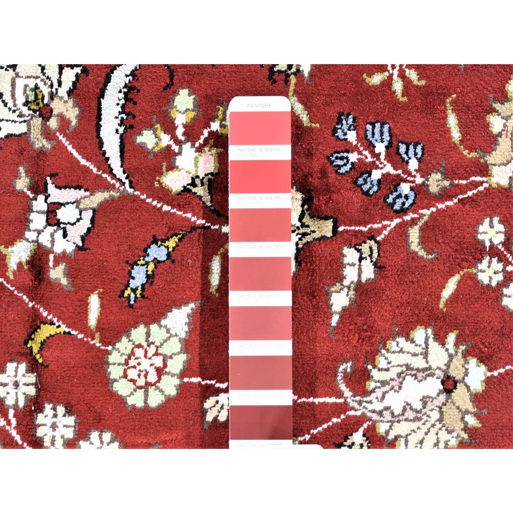 Annodato a mano Tappeto orientale sovradimensionato Red Kashan 250 KPSI Silken annodato a mano 12'1