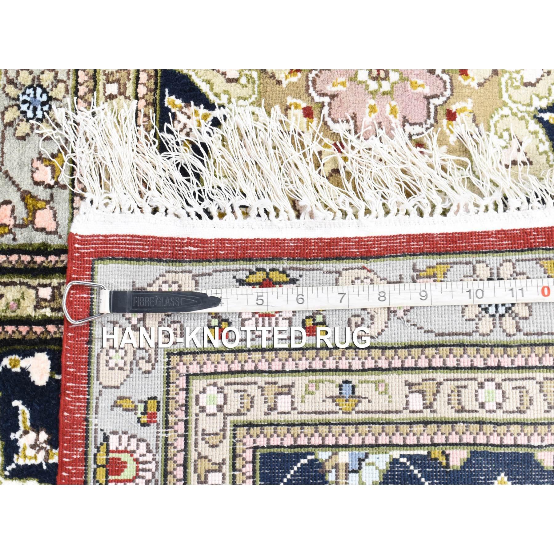 Tappeto orientale sovradimensionato Red Kashan 250 KPSI Silken annodato a mano 12'1