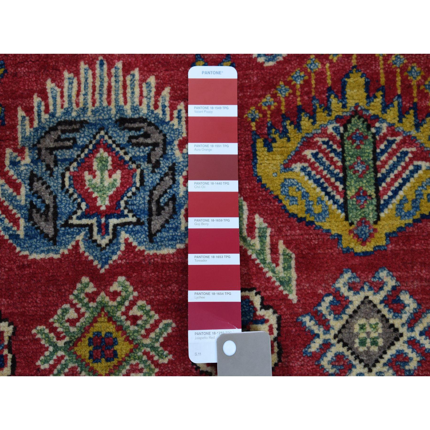 Red Kazak Geometric Design Pure Wool Hand Knotted Oriental Rug 2