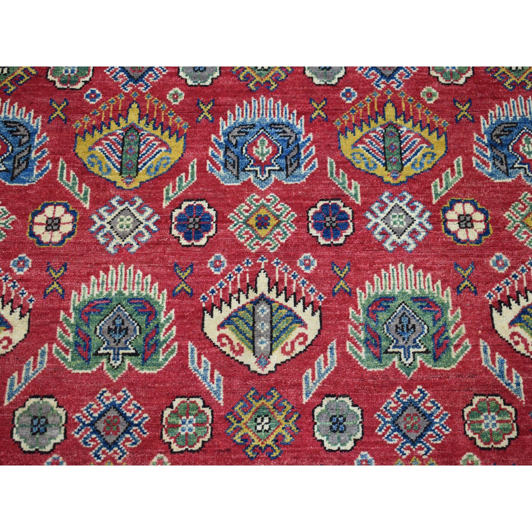 Red Kazak Geometric Design Pure Wool Hand Knotted Oriental Rug 3