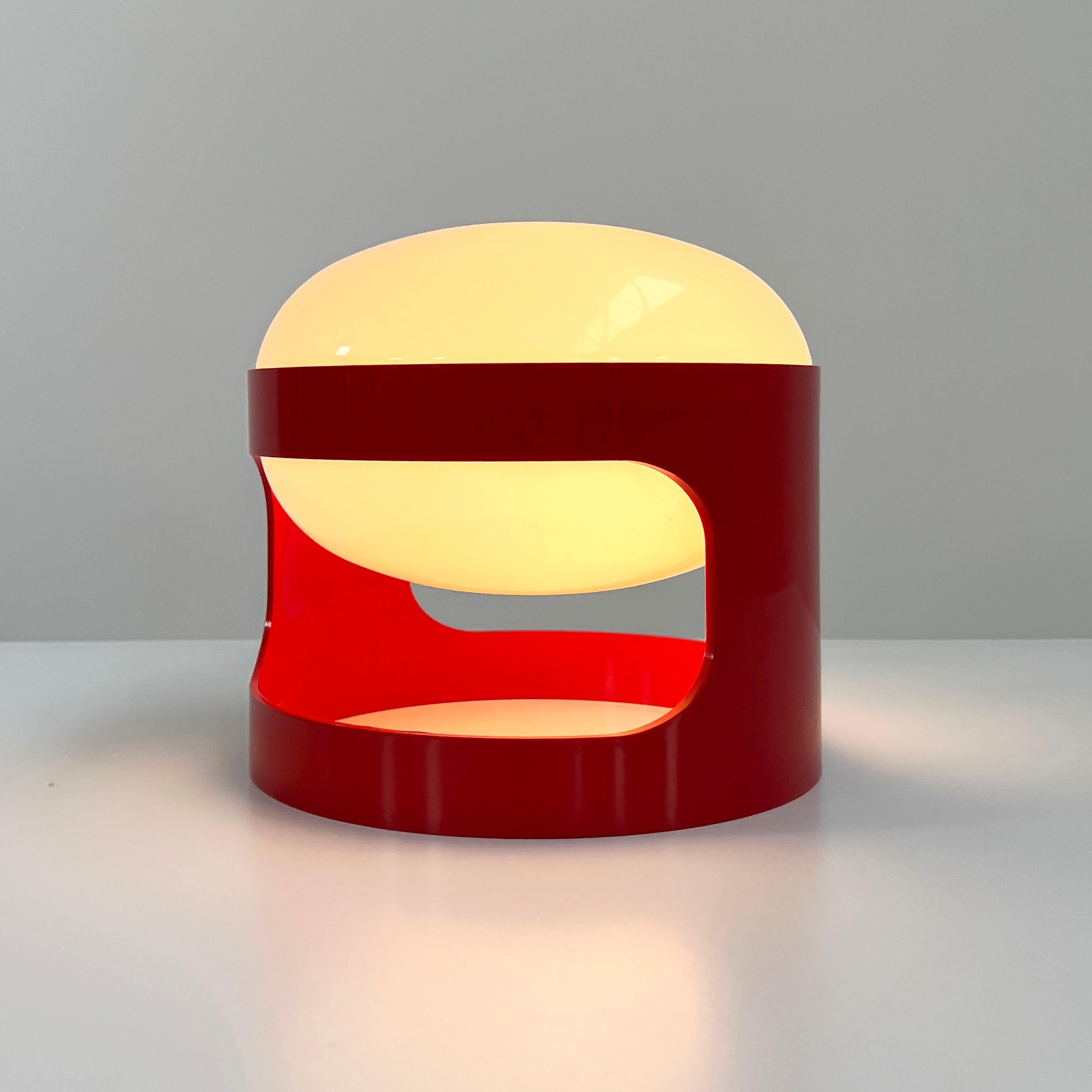 Designer - Joe Colombo
Producer - Kartell
Model - KD 27
Design Period - Seventies
Measurements - width 25 cm x depth 25 cm x height 26 cm
Materials - Plastic
Color - Red, White
Condition - Good 
Comments - Light wear consistent with age and use.