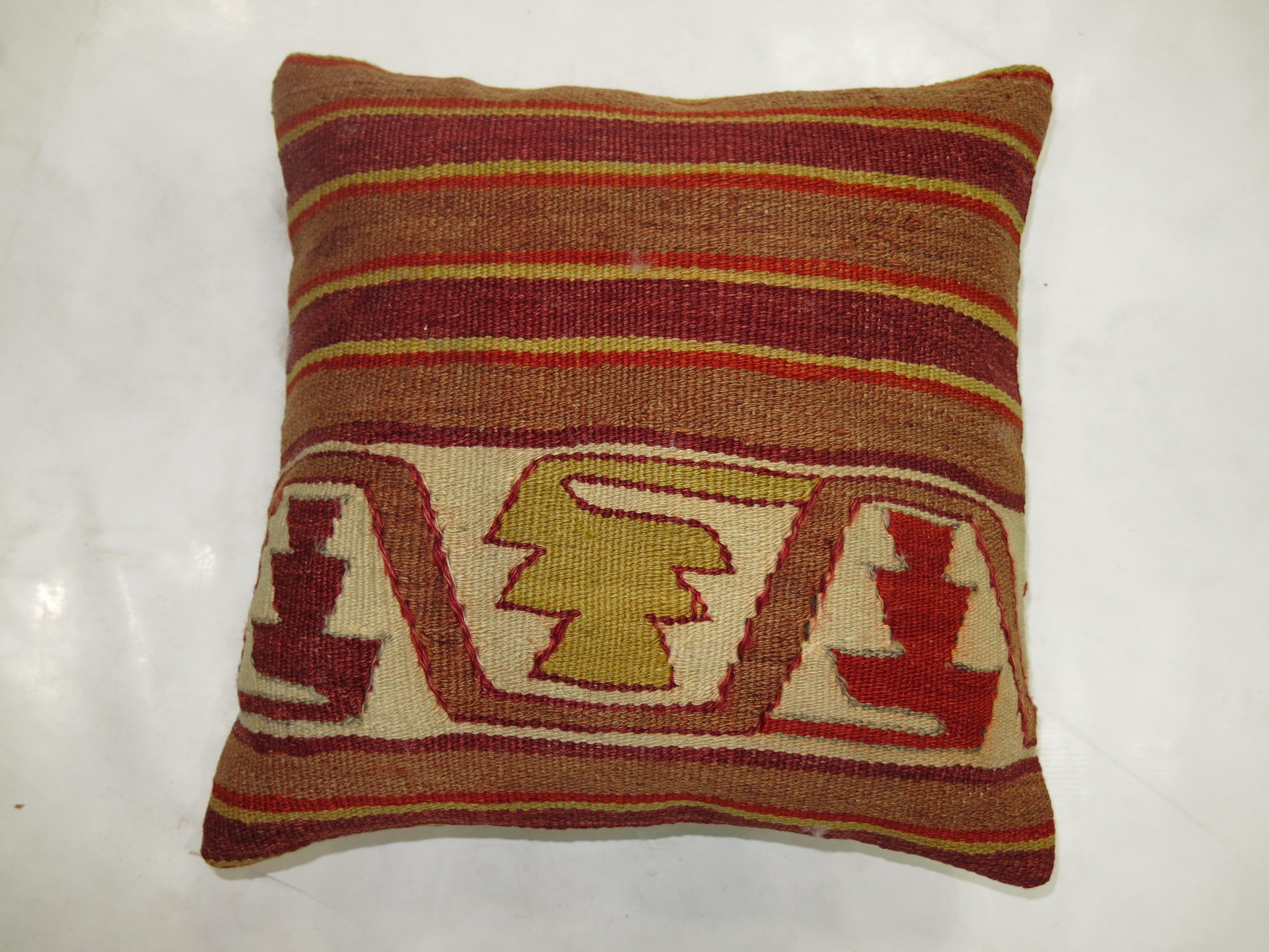 Red Kilim Pillow In Excellent Condition In New York, NY