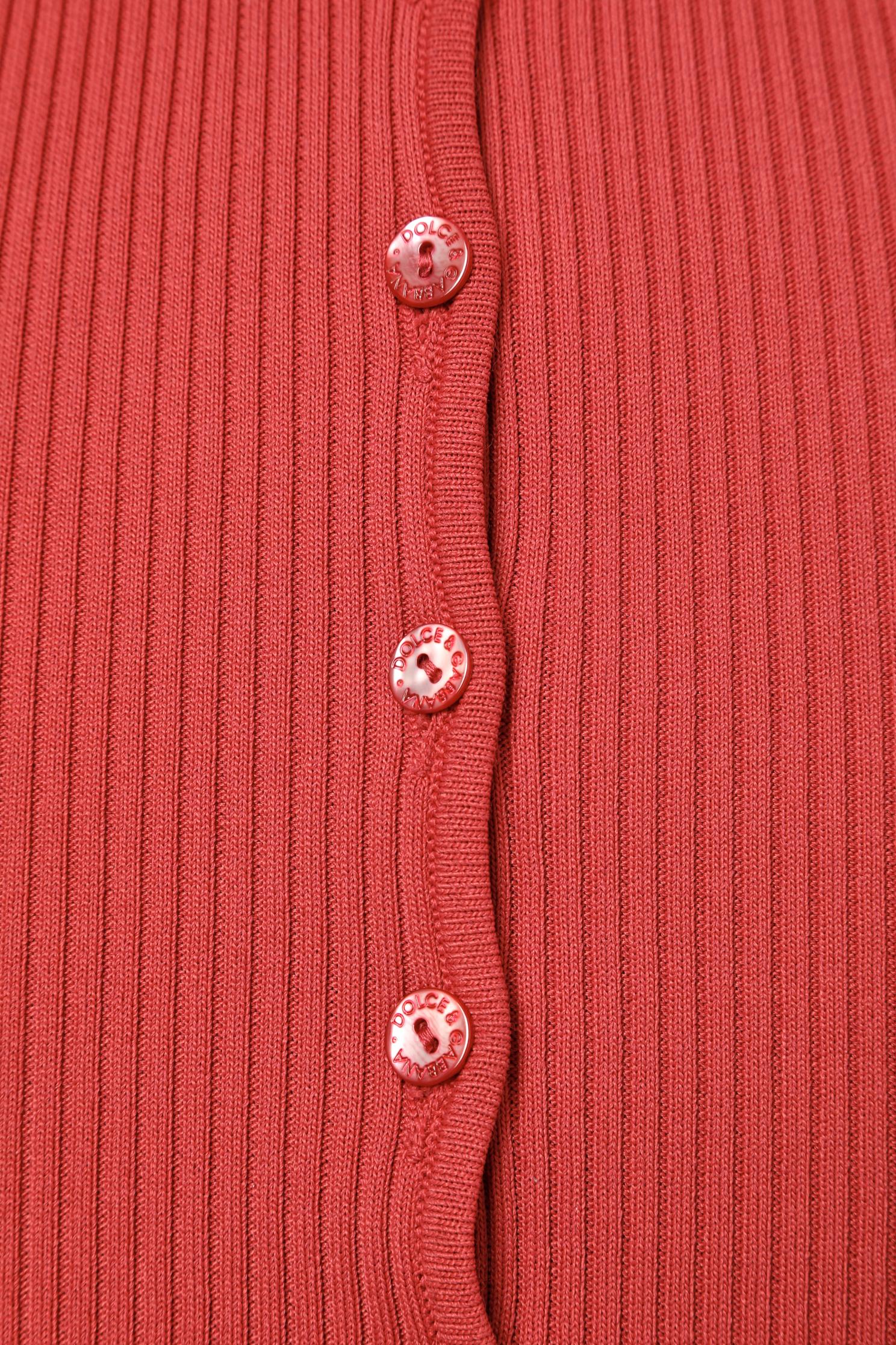 Rouge Cardigan en tricot rouge avec boutons de marque Dolce & Gabbana  en vente