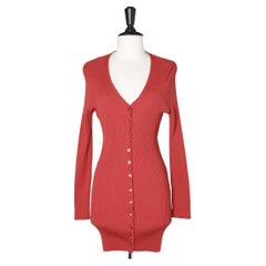 Red knit cardigan with branded buttons Dolce & Gabbana 