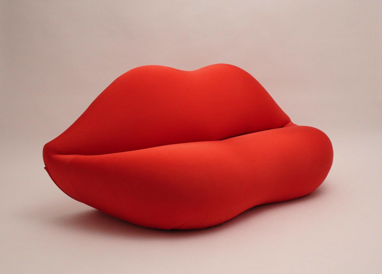 Canapé vintage La Bocca Pop Art Lips rouge attribué au Studio 65 pour Gufram Italie 1970 en vente 5