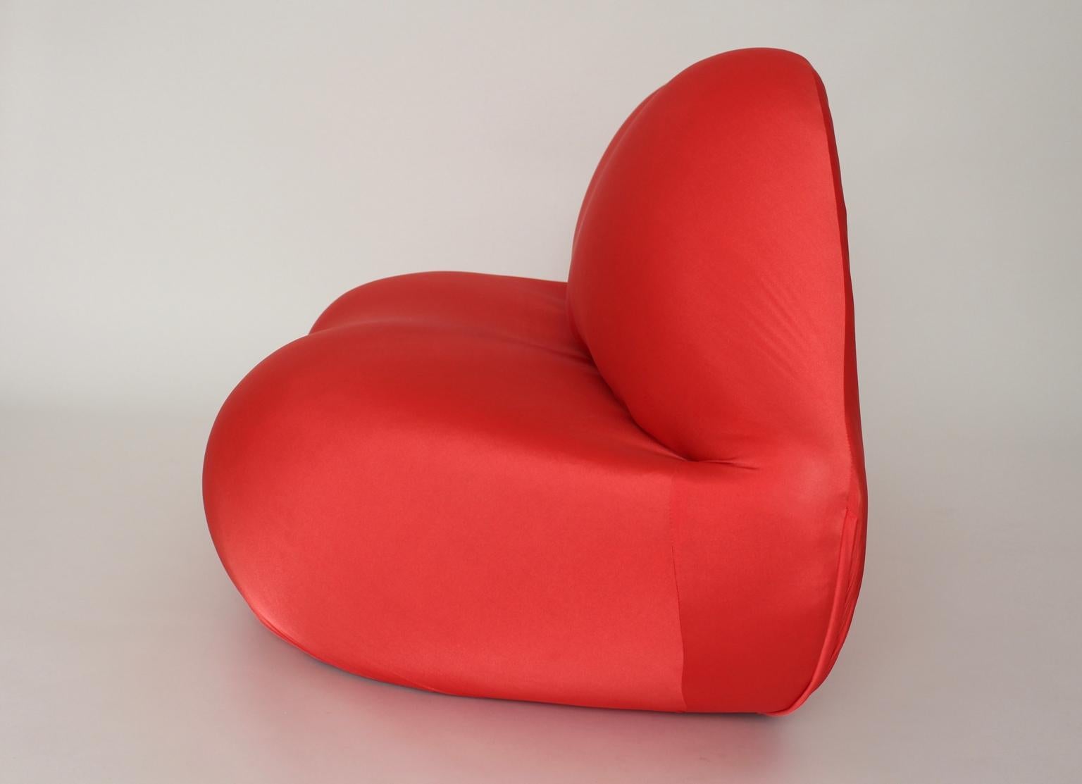 Red La Bocca Pop Art Lips Vintage Sofa Attr. to Studio 65 for Gufram Italy 1970s For Sale 4