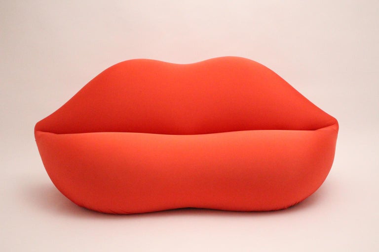 20th Century Red La Bocca Pop Art Lips Vintage Sofa Attr. to Studio 65 for Gufram Italy 1970s For Sale
