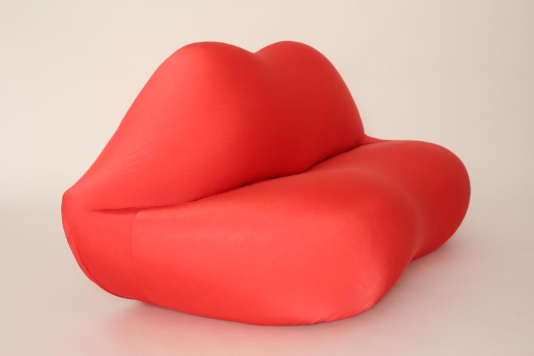Red La Bocca Pop Art Lips Vintage Sofa Attr. to Studio 65 for Gufram Italy 1970s For Sale 1
