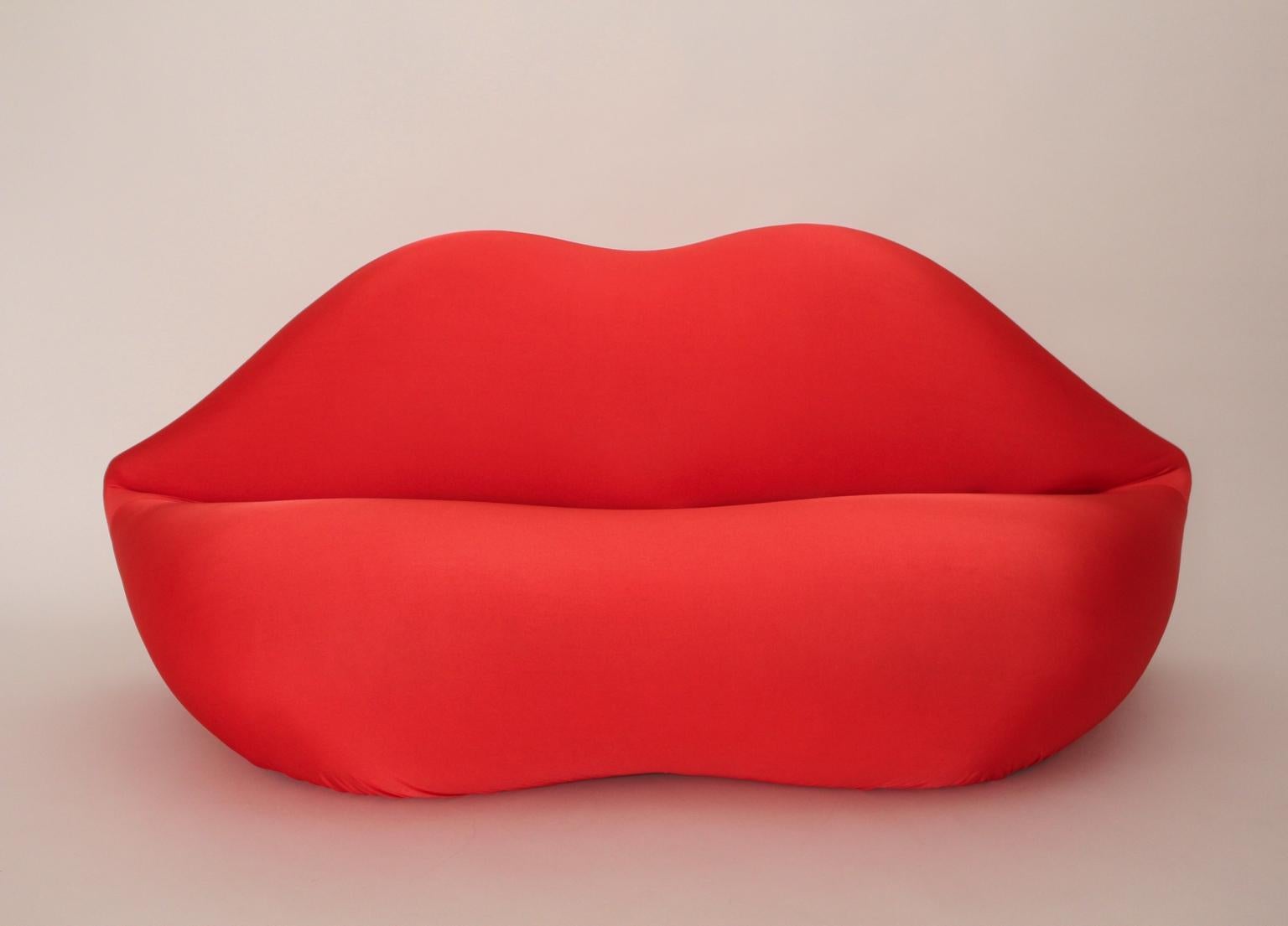 Canapé vintage La Bocca Pop Art Lips rouge attribué au Studio 65 pour Gufram Italie 1970 en vente 2
