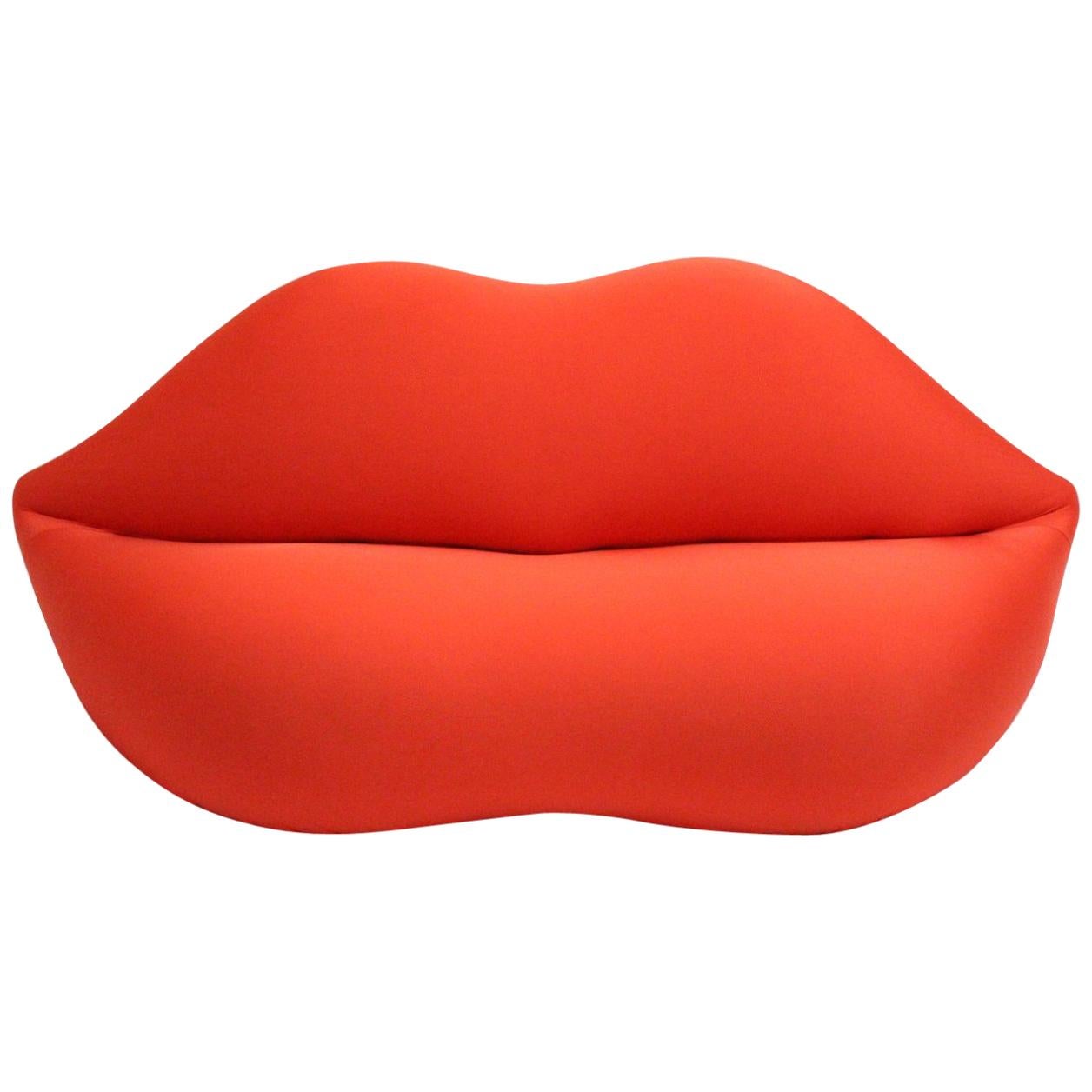 Canapé vintage La Bocca Pop Art Lips rouge attribué au Studio 65 pour Gufram Italie 1970 en vente