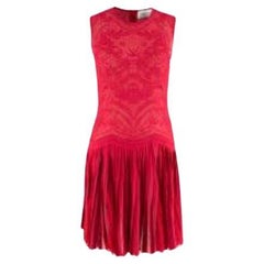 Red Lace Knit Skater Dress