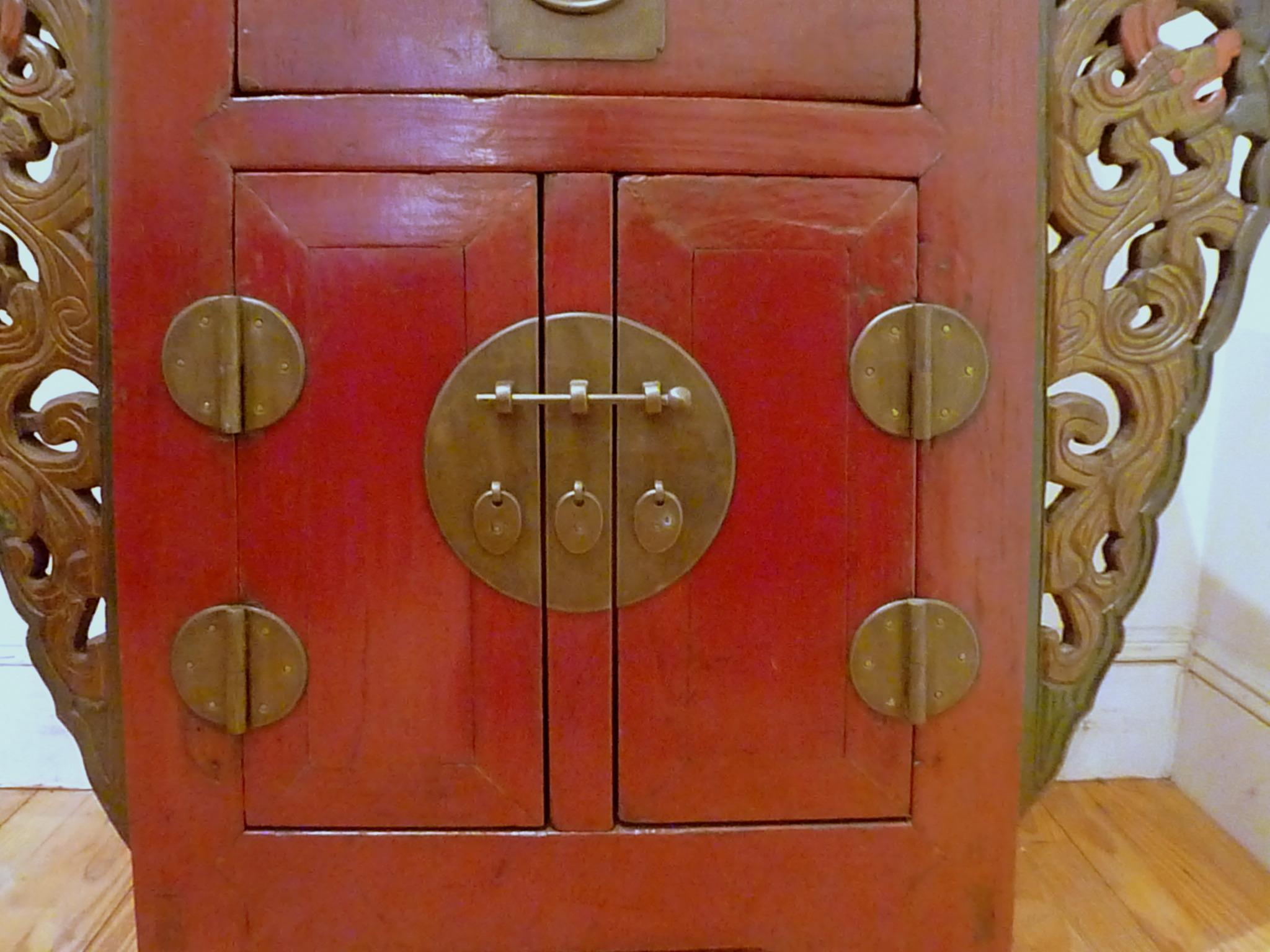 Red Lacquer Altar Coffer For Sale 4