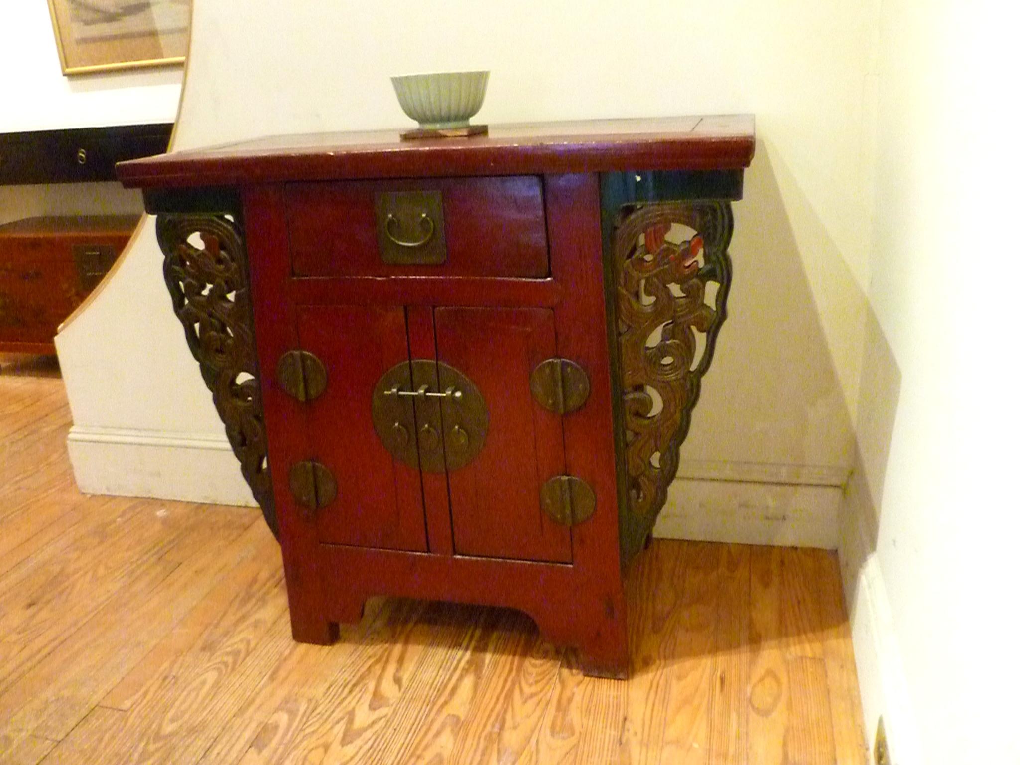 Red Lacquer Altar Coffer For Sale 9