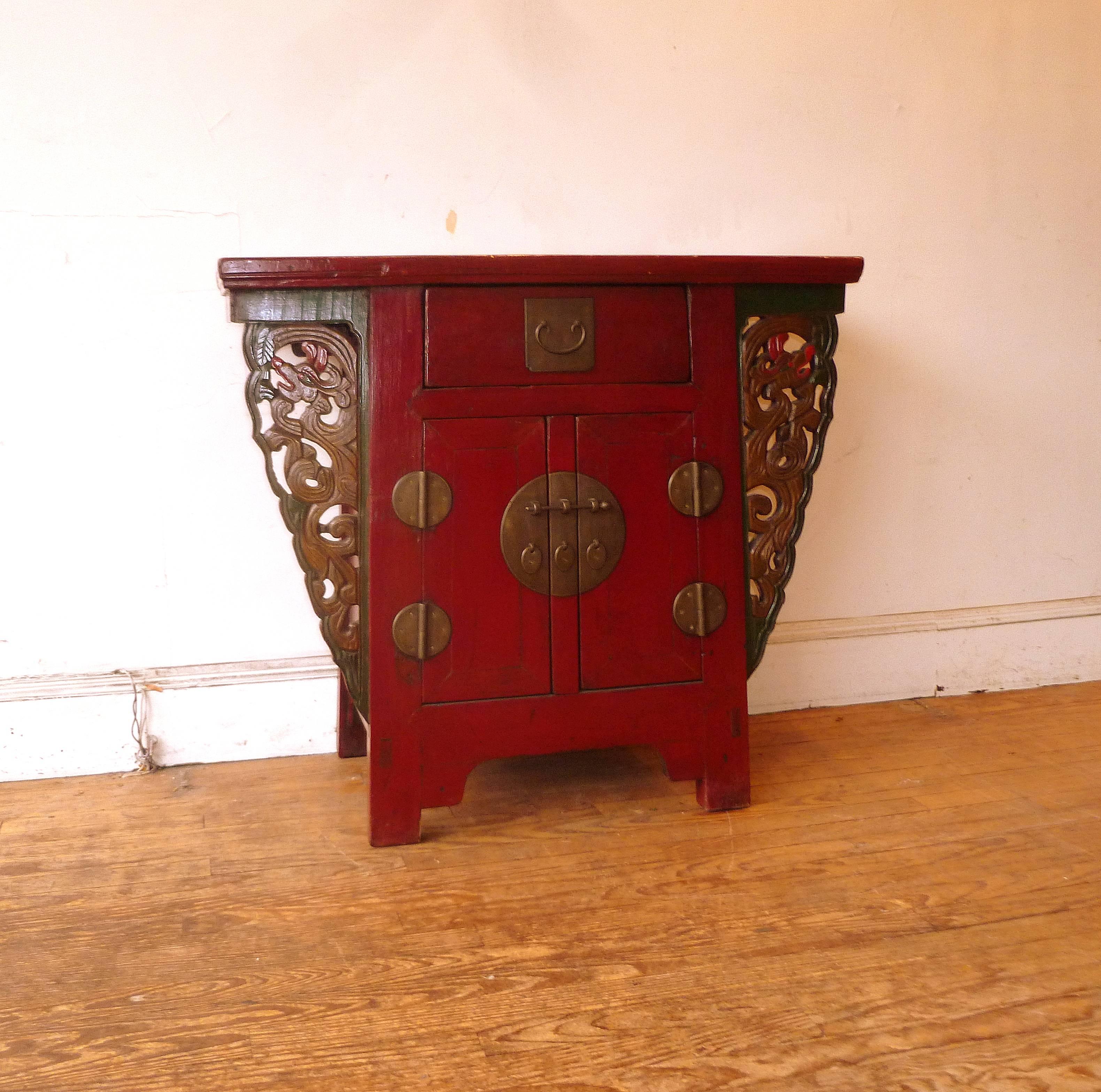 Qing Red Lacquer Altar Coffer For Sale
