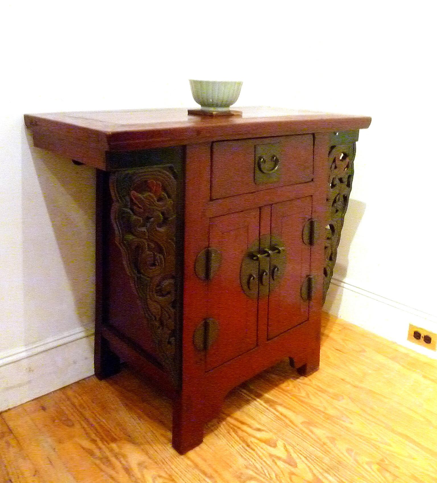 Red Lacquer Altar Coffer For Sale 1