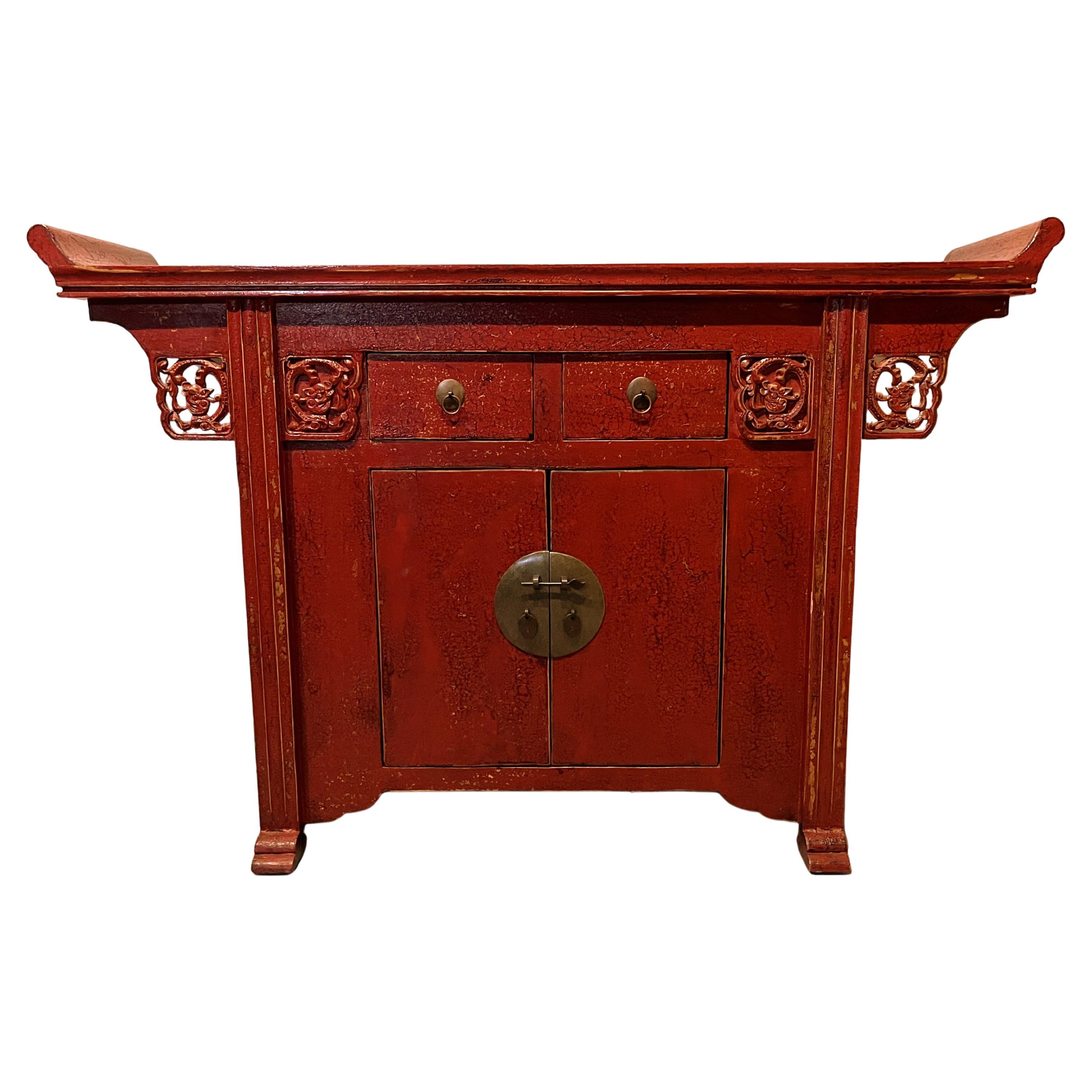 Red Lacquer Altar Coffer
