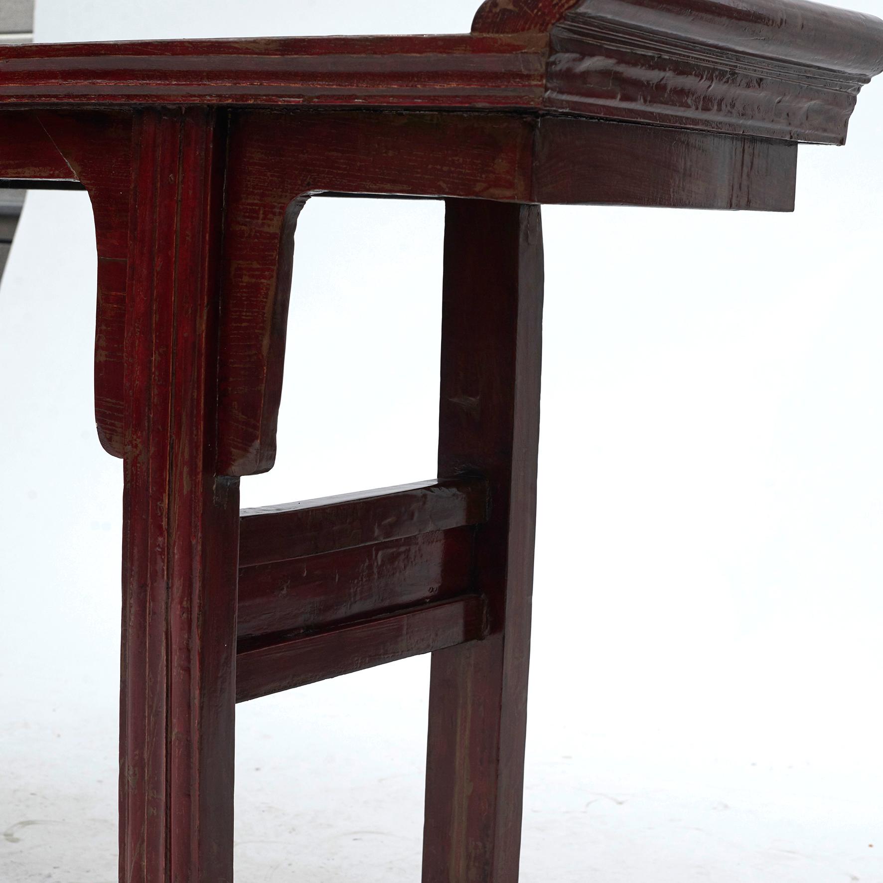 19th Century Red Lacquer Altar / Console Table