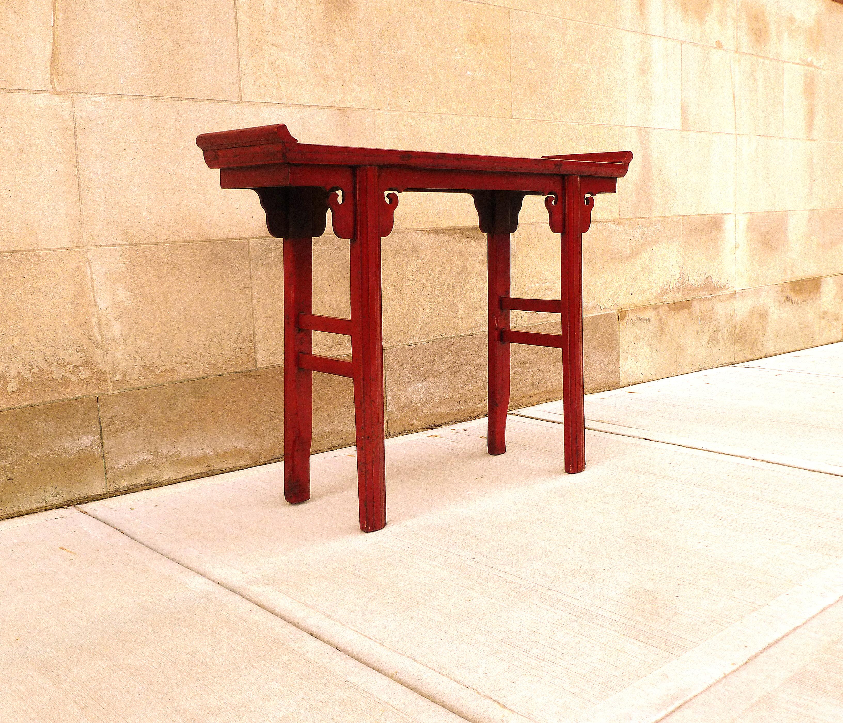 Mid-20th Century Red Lacquer Altar Table For Sale