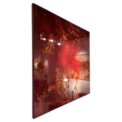 Red lacquer and goldleaf panel by Maison Jansen 
