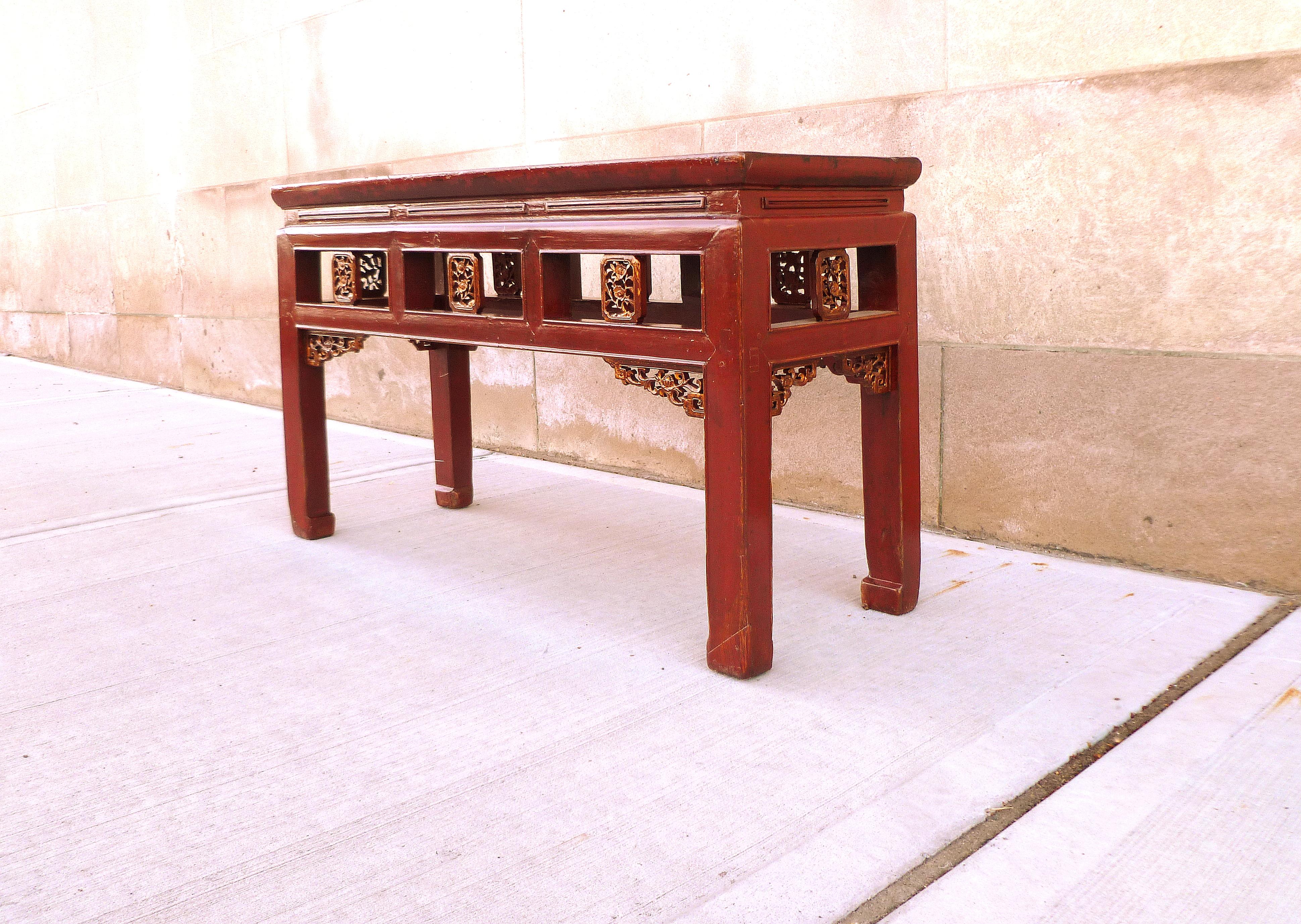 Red Lacquer Benches For Sale 3