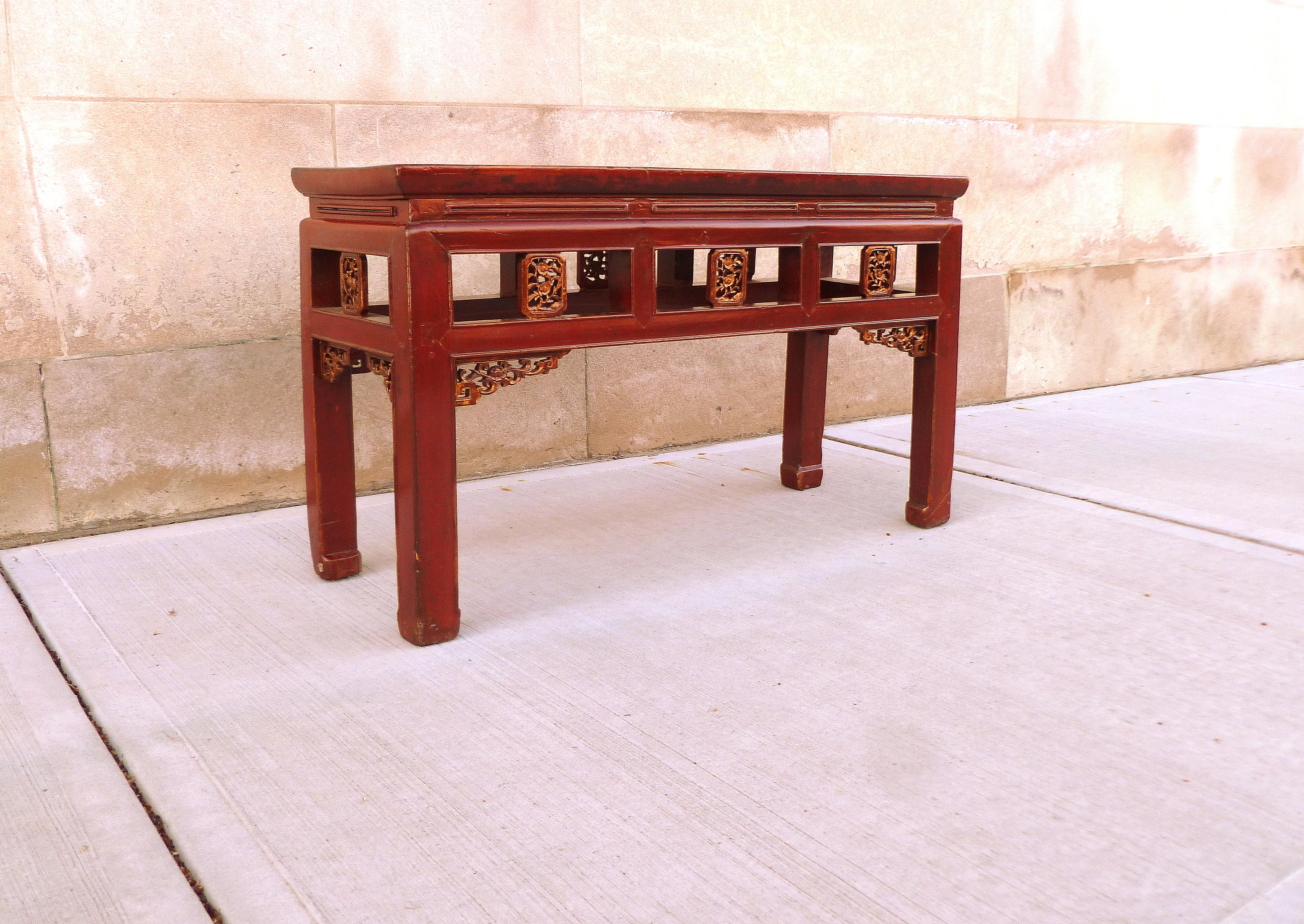 Red Lacquer Benches For Sale 7