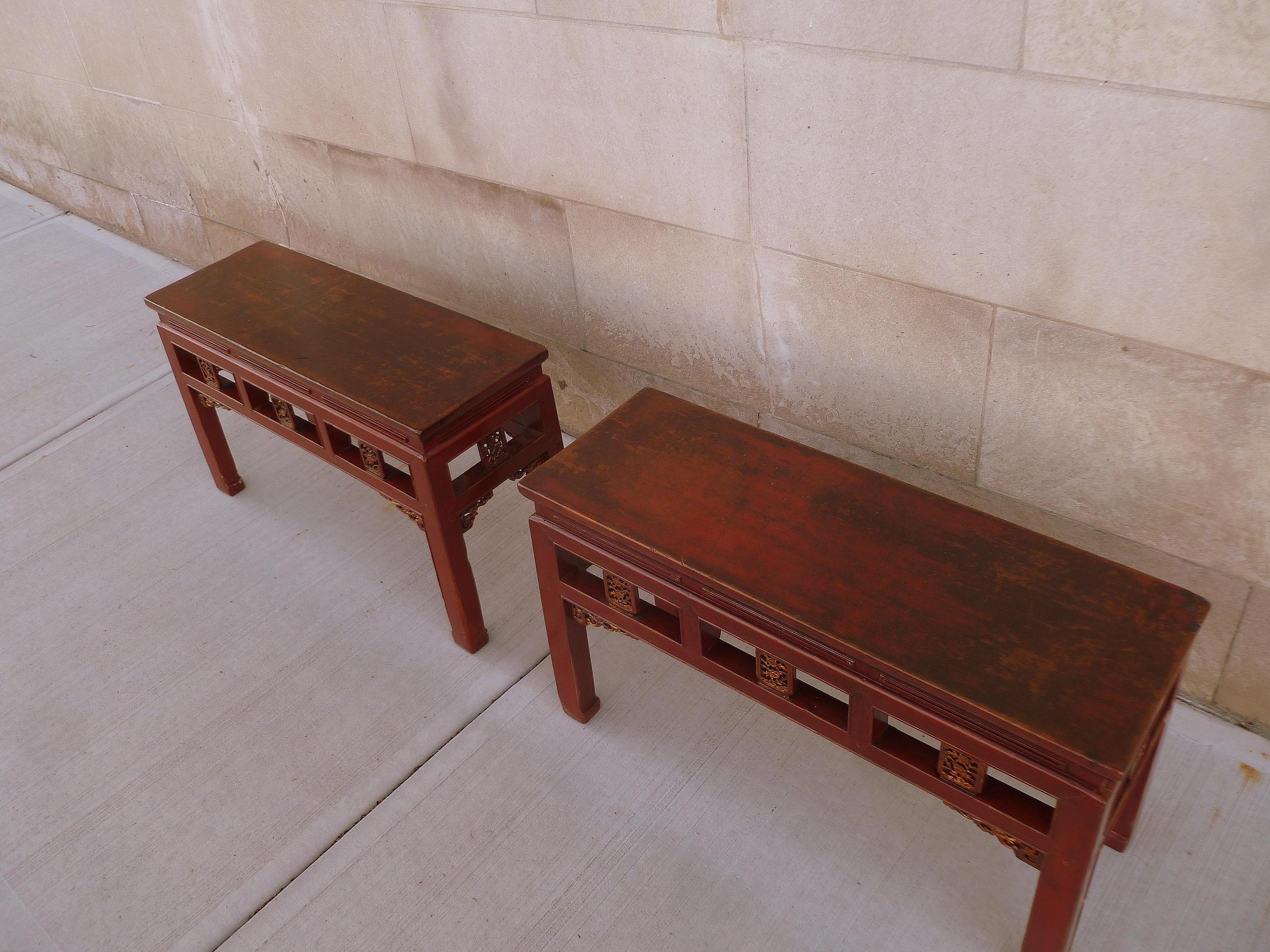 Red Lacquer Benches For Sale 8