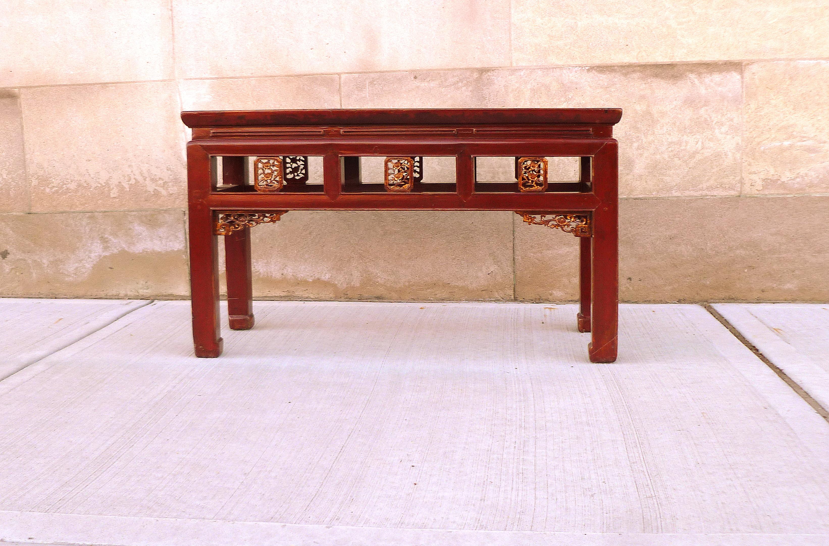 Red Lacquer Benches In Good Condition For Sale In Greenwich, CT