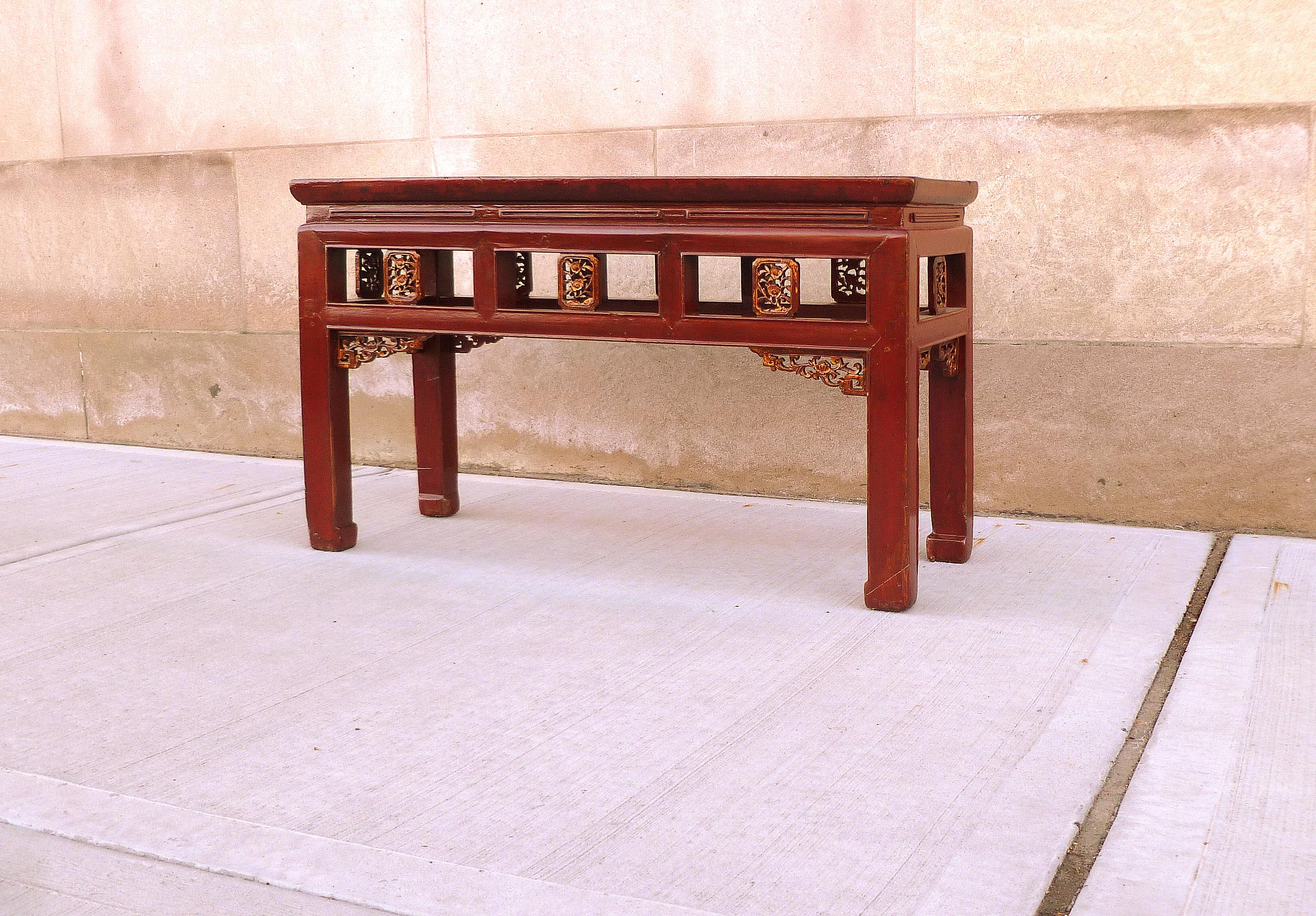 Red Lacquer Benches For Sale 1