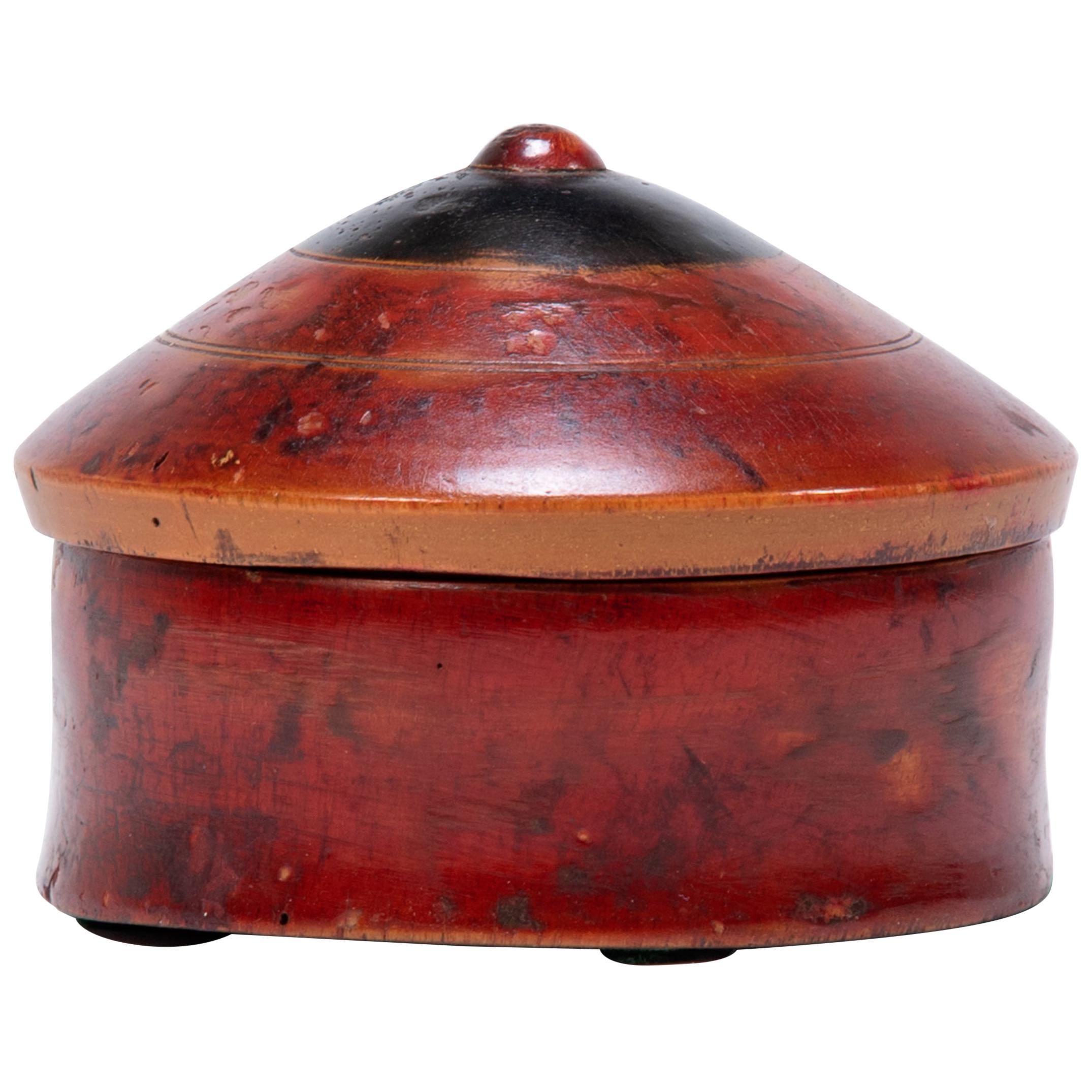 Southeast Asian Red Lacquer Betel Box, c. 1900 For Sale