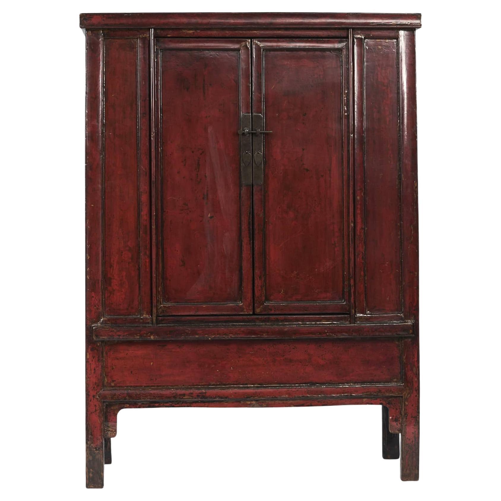 Red Lacquer Cabinet, Shanxi Province 1820-1840 For Sale