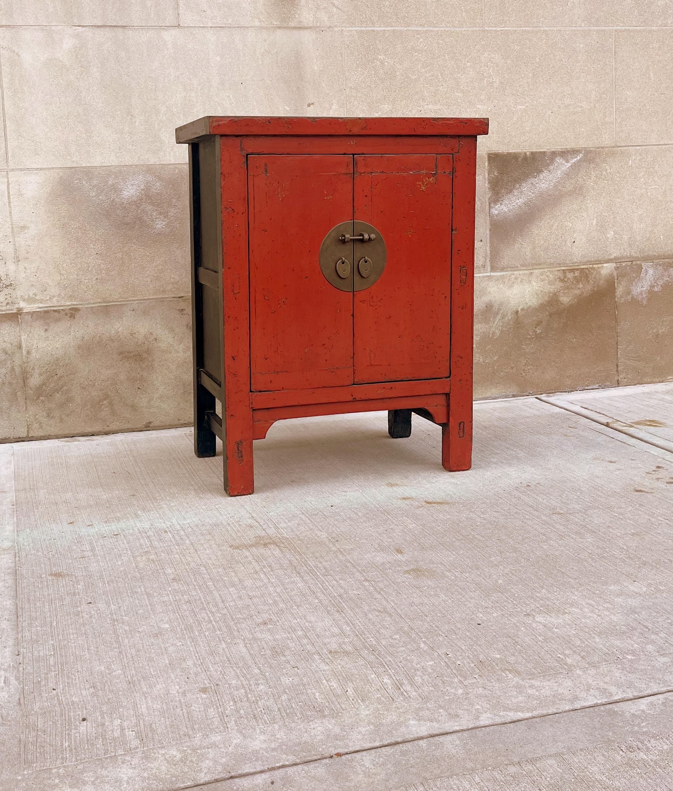Wood Red Lacquer Chest  For Sale