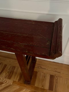 19th Century Qing period Red Lacquer Chinese Altar Console Table