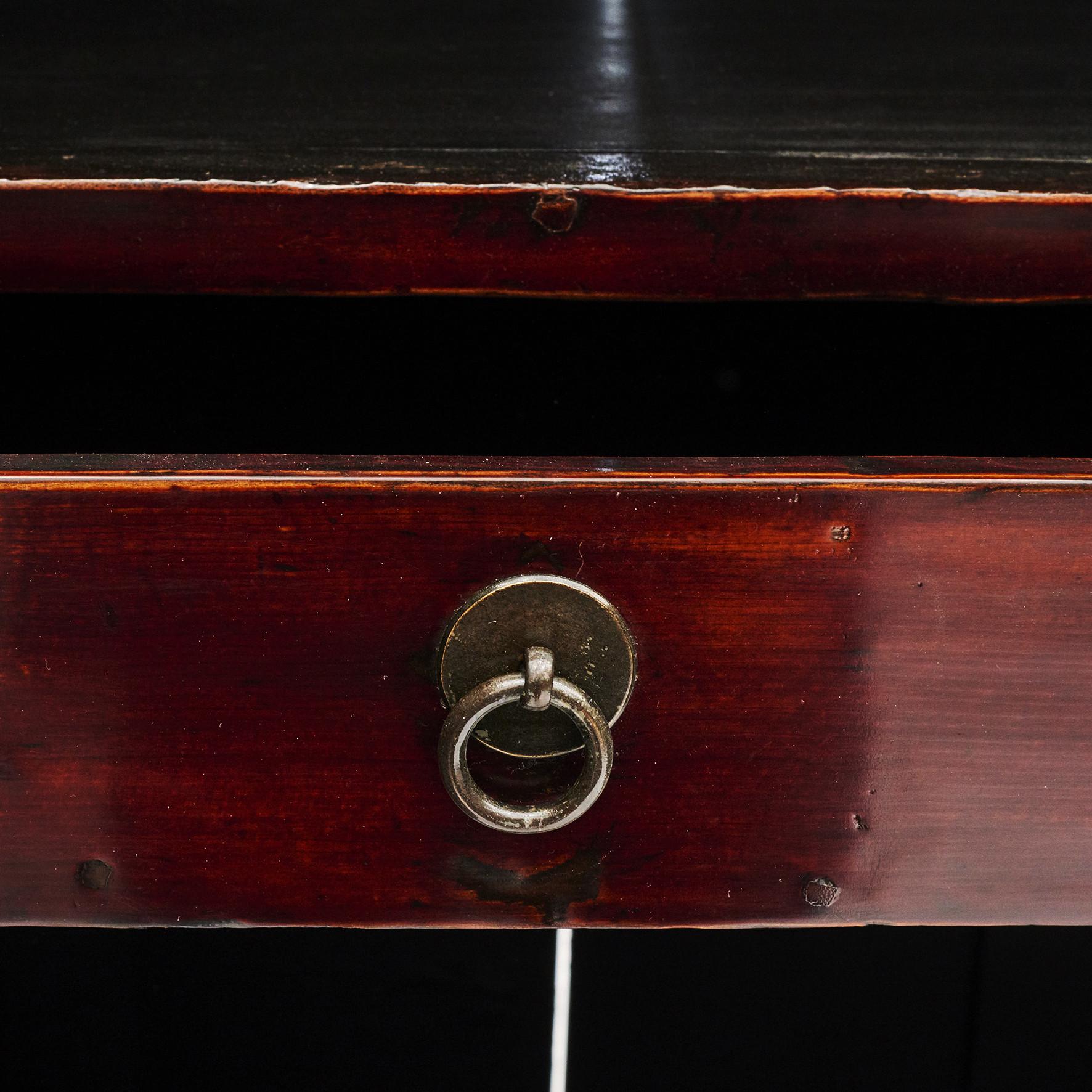 Red Lacquer Chinese Wedding Cabinet, circa 1840 1